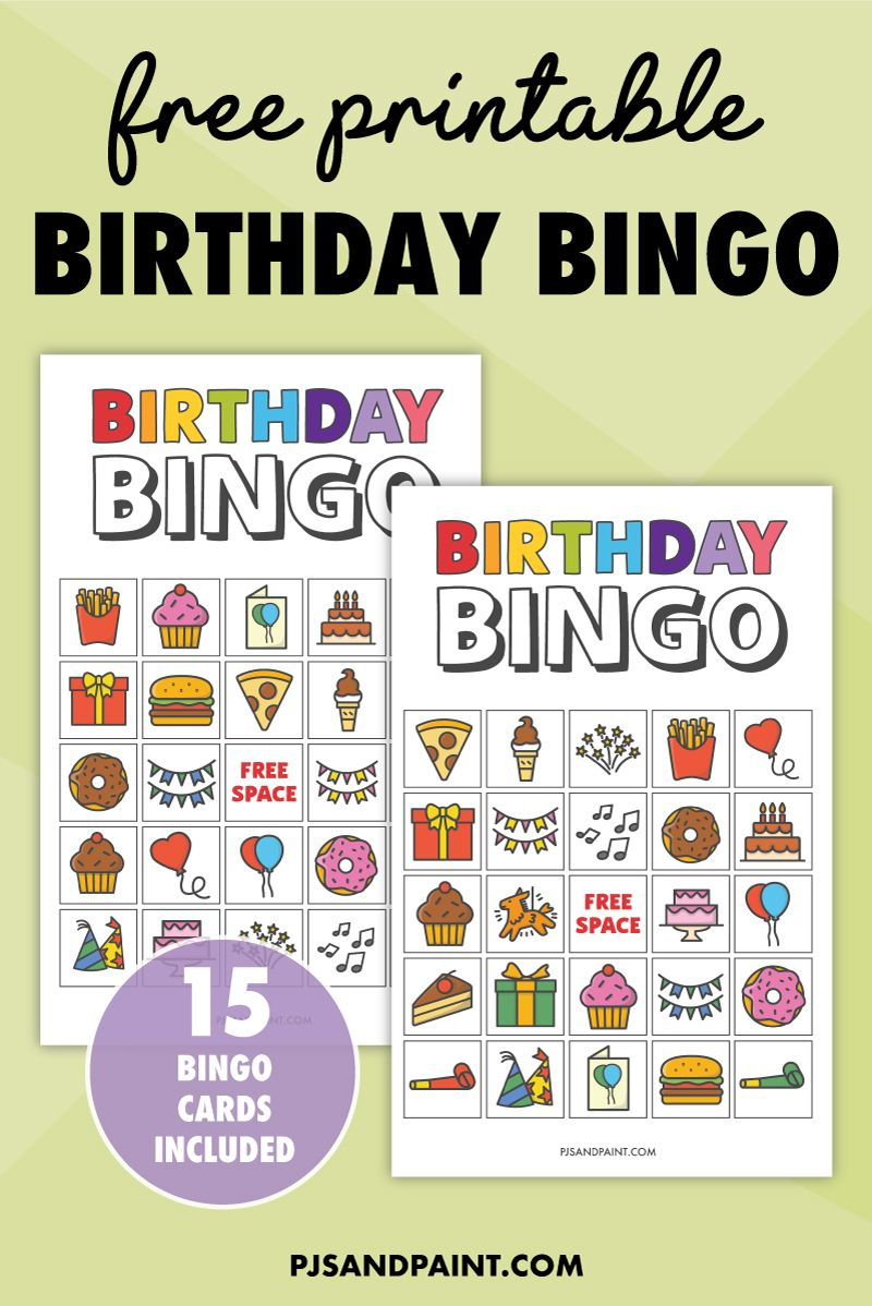 Free Printable Birthday Bingo For Kids for Free Printable Birthday Bingo Cards For Adults