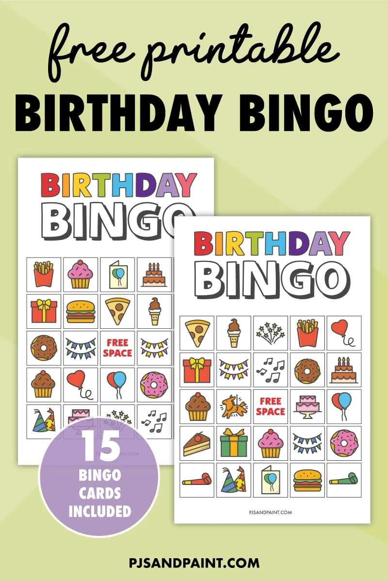 Free Printable Birthday Bingo For Kids - Pjs And Paint in Birthday Bingo Printable Cards