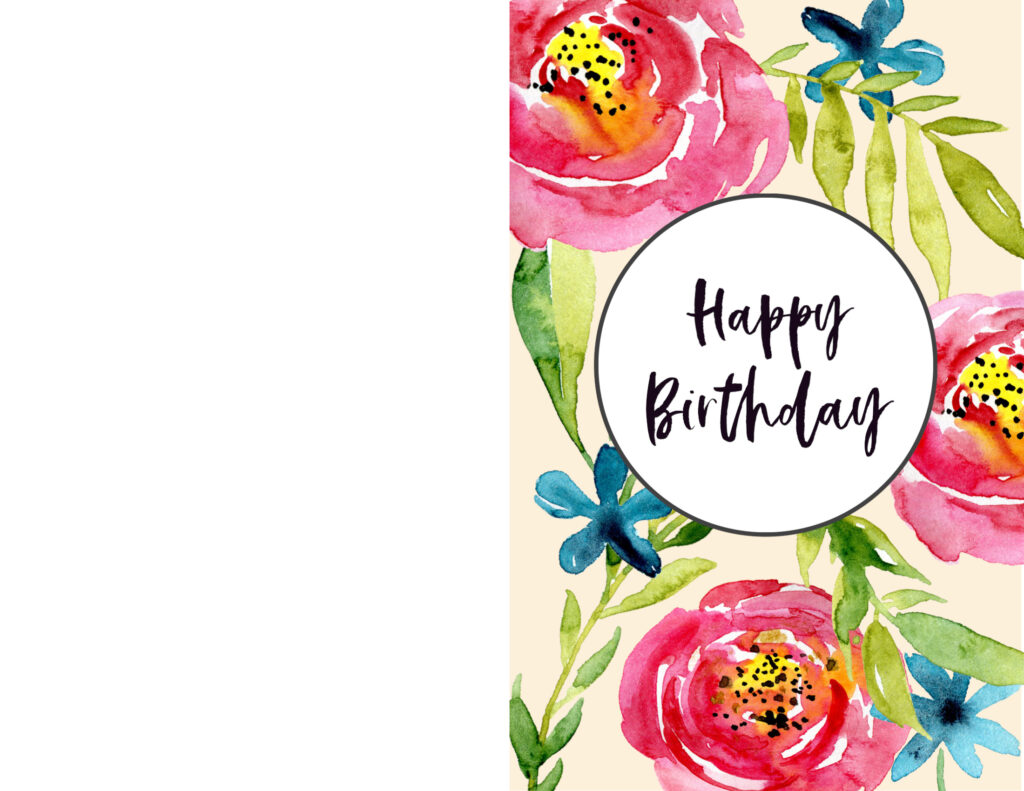 Half Fold Birthday Cards Printable Free Half Fold Birthday Cards Printable Free