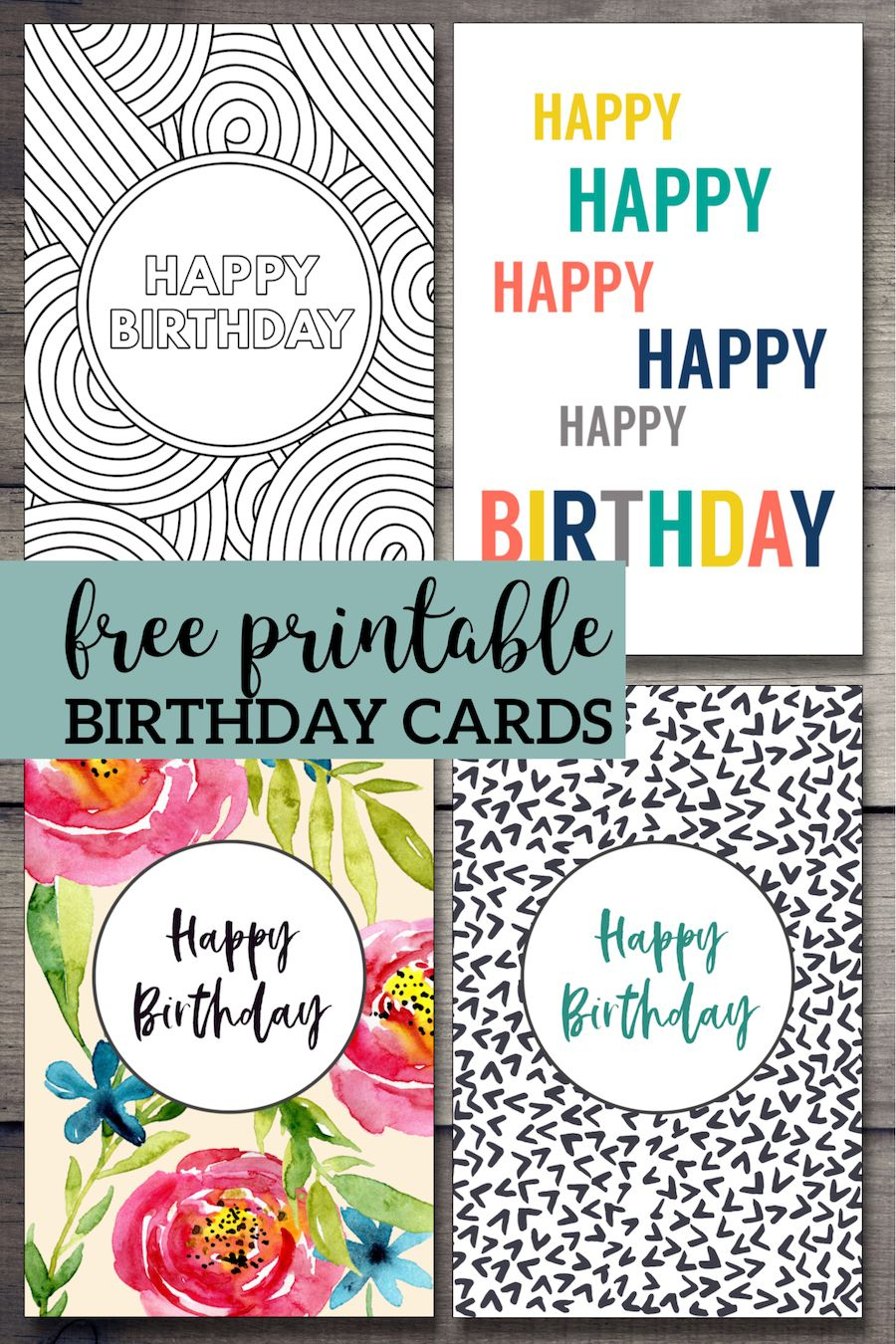 Free Printable Birthday Cards - Paper Trail Design pertaining to Free Printable Birthday Greeting Cards