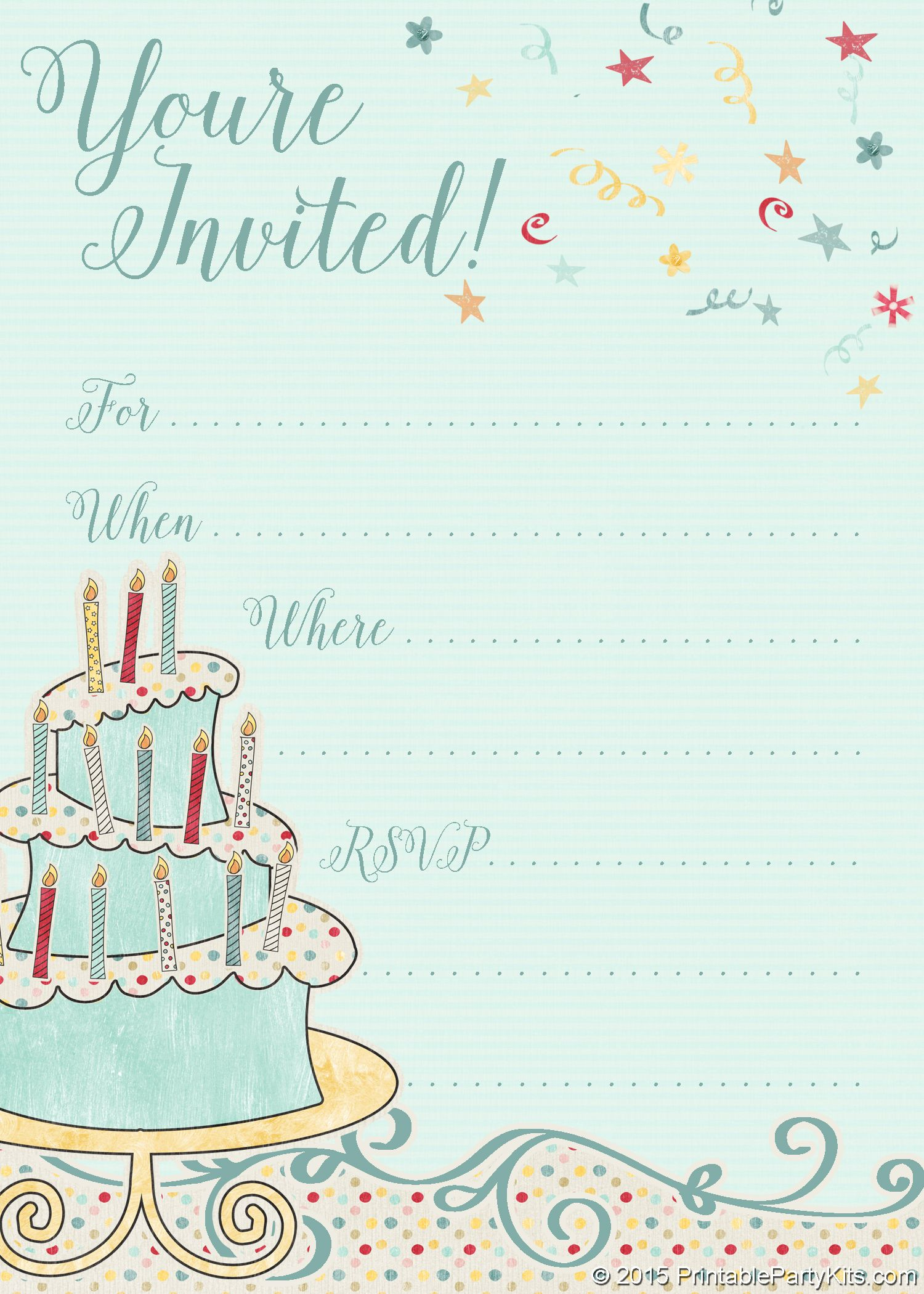 Free Printable Birthday Party Invite intended for Birthday Invitation Cards Printable