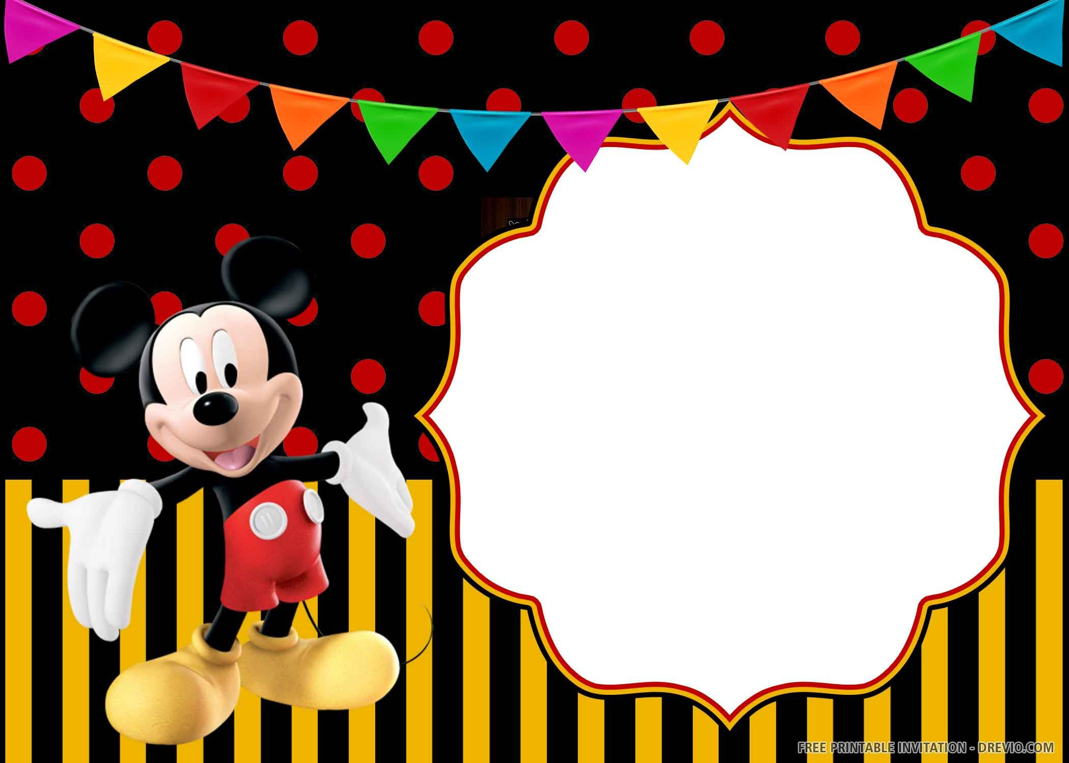 Free Printable) – Cheerful Mickey Mouse Birthday Invitation Templates regarding Free Printable Mickey Mouse Birthday Cards