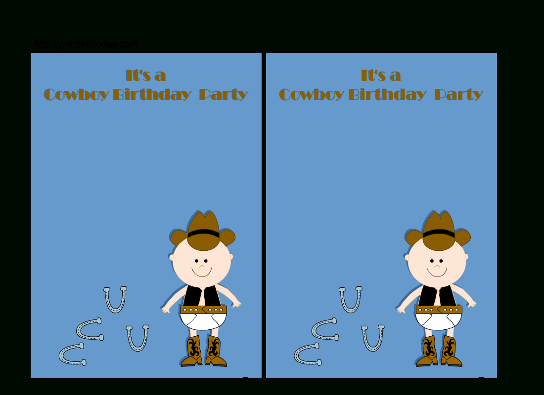 Free Printable Cowboy Birthday Party Invitations inside Free Printable Cowboy Birthday Cards