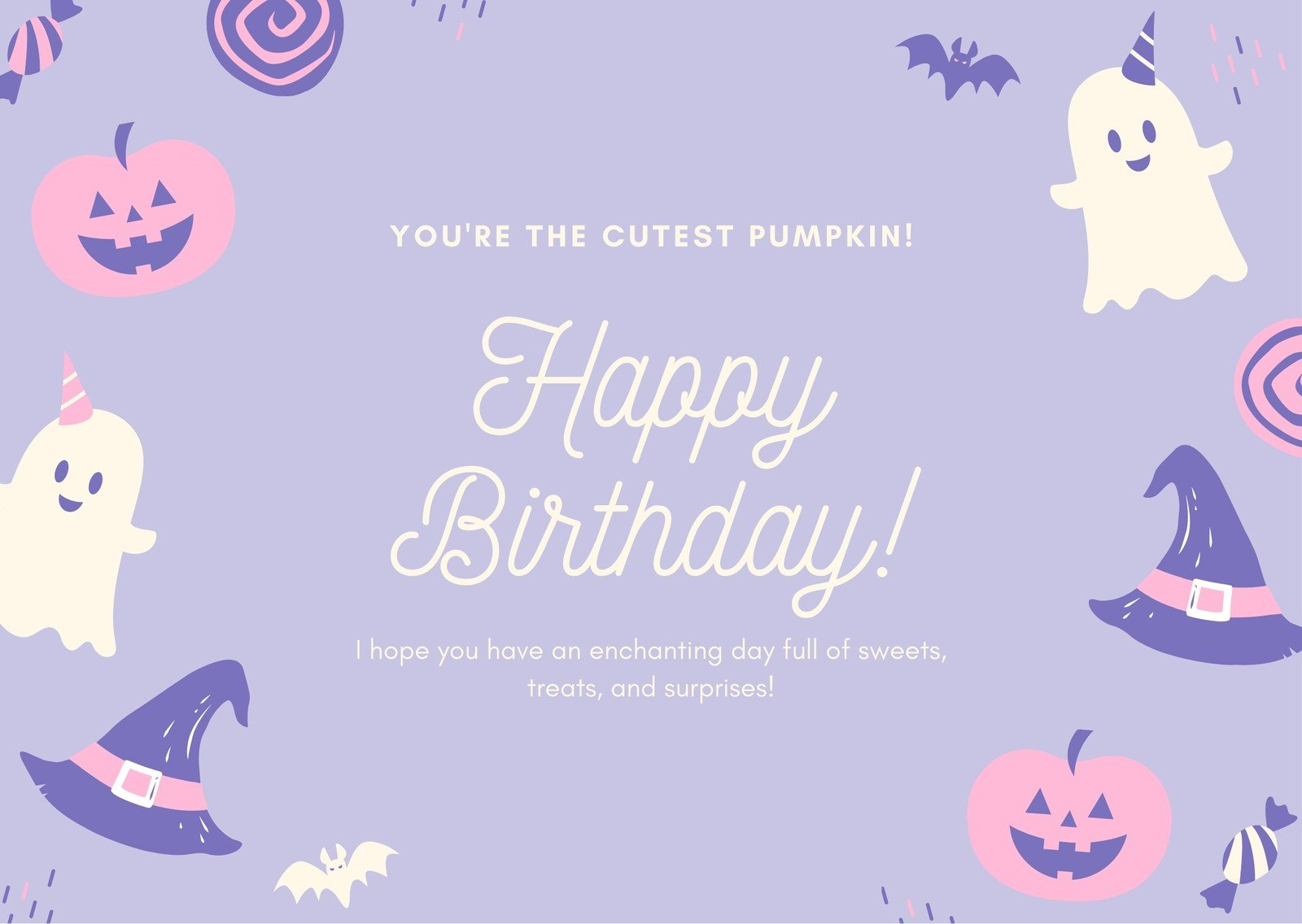 Free Printable Editable Halloween Card Templates | Canva in Printable Halloween Birthday Cards