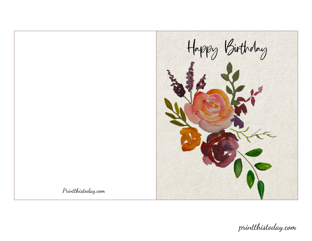 Free Printable Flower, Floral Birthday Cards inside Printable Flower Birthday Cards