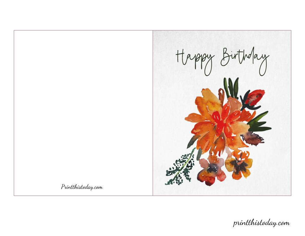 Free Printable Flower, Floral Birthday Cards intended for Printable Flower Birthday Cards