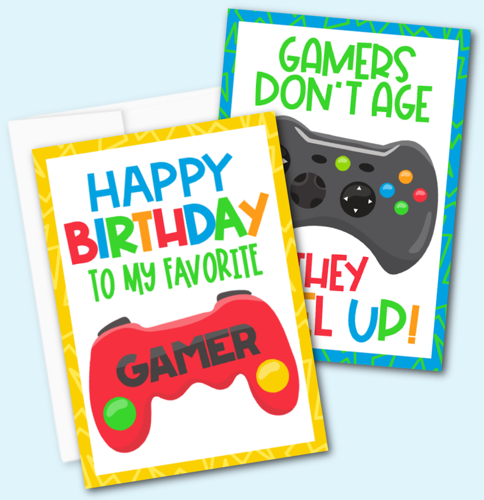 Free Printable Gamer Birthday Cards - Kara Creates pertaining to Gamer Birthday Cards Printable