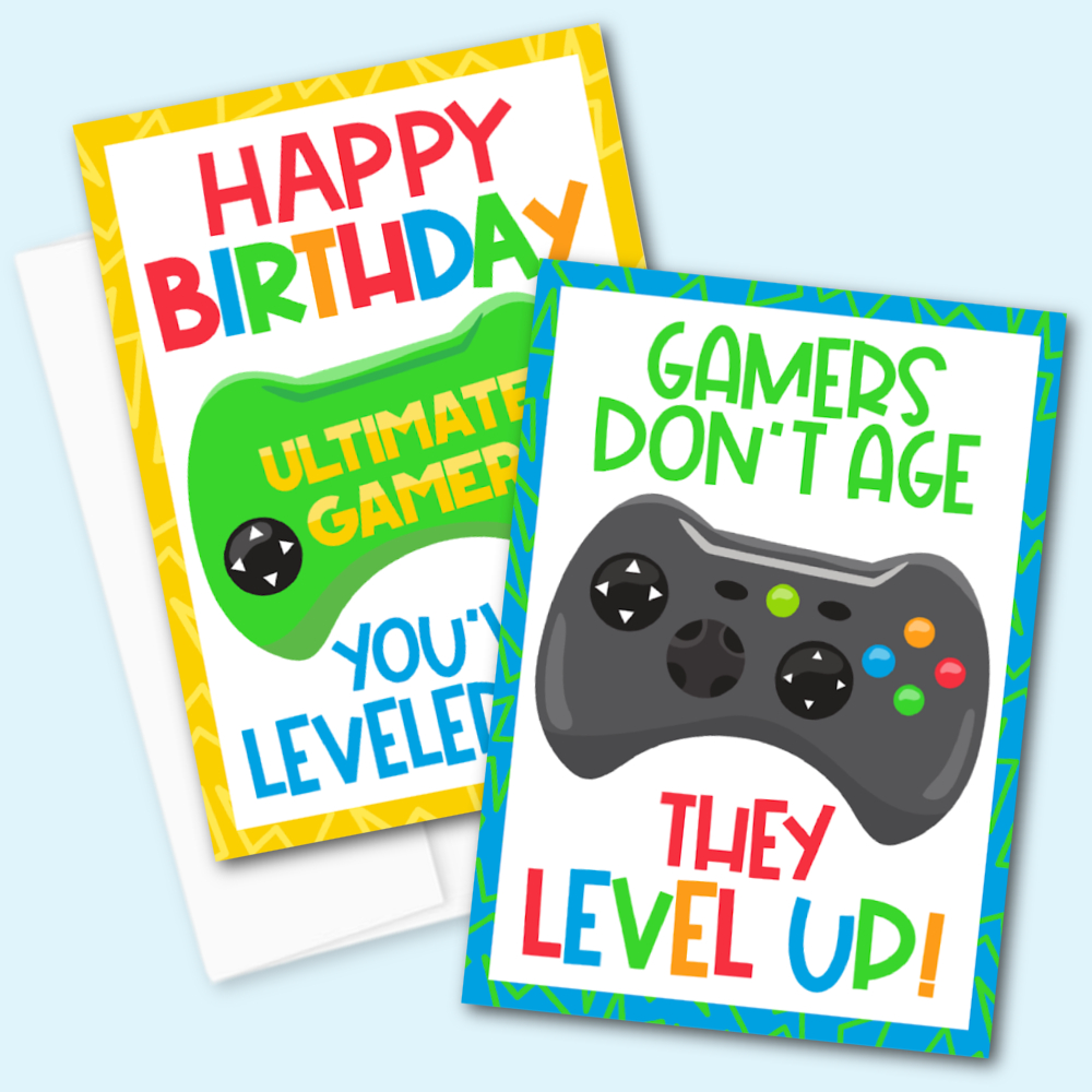 Free Printable Gamer Birthday Cards throughout Video Game Birthday Cards Printable