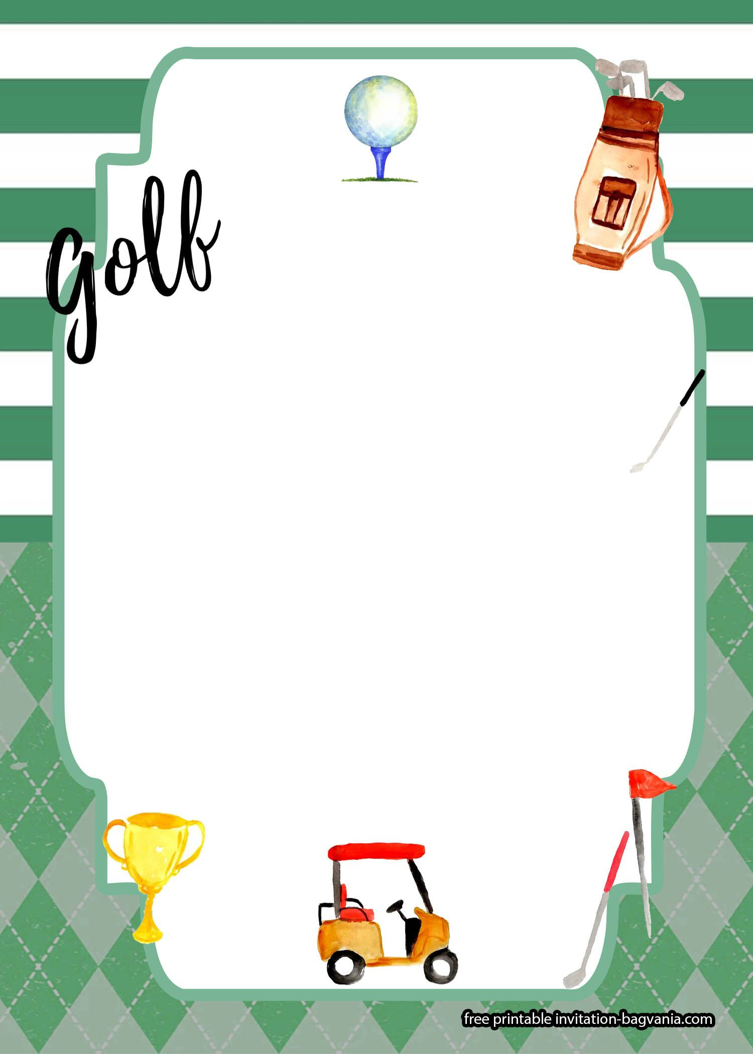 Free Printable Golf Birthday Theme Invitation Templates in Free Printable Golf Birthday Cards