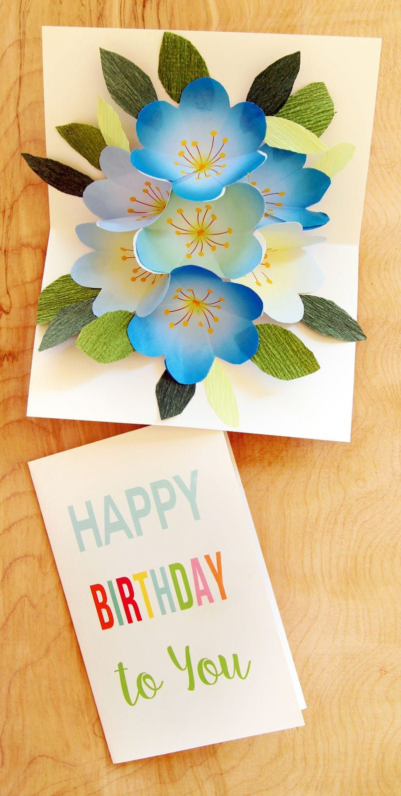 Free Printable Happy Birthday Card With Pop Up Bouquet regarding Printable Pop Up Birthday Cards