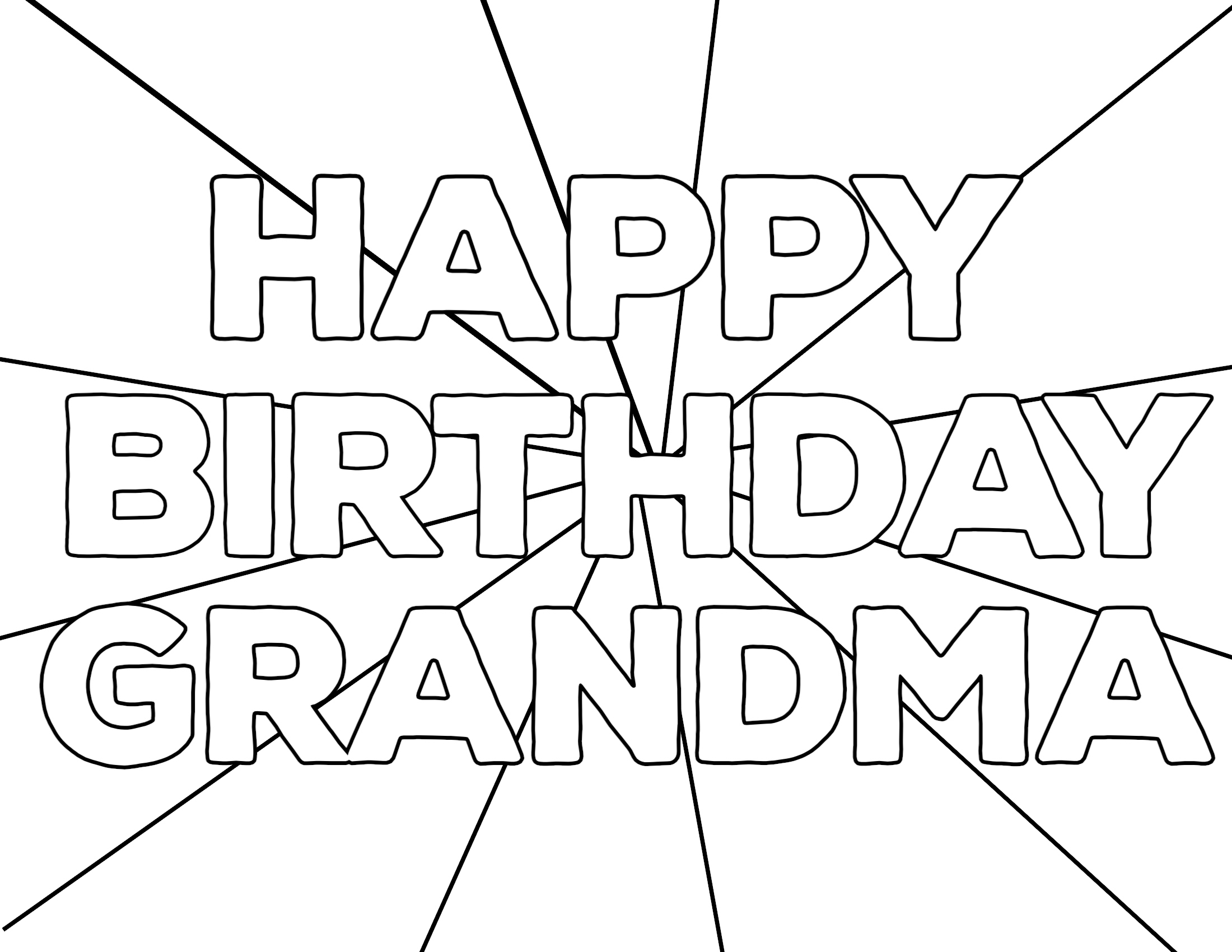 Free Printable Happy Birthday Coloring Pages - Paper Trail Design for Free Printable Birthday Cards For Grandma to Color