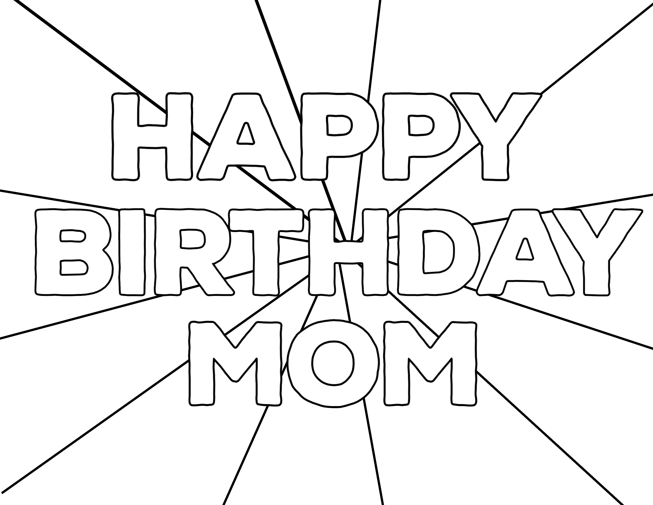 Free Printable Happy Birthday Coloring Pages - Paper Trail Design for Free Printable Birthday Cards To Color For Mom