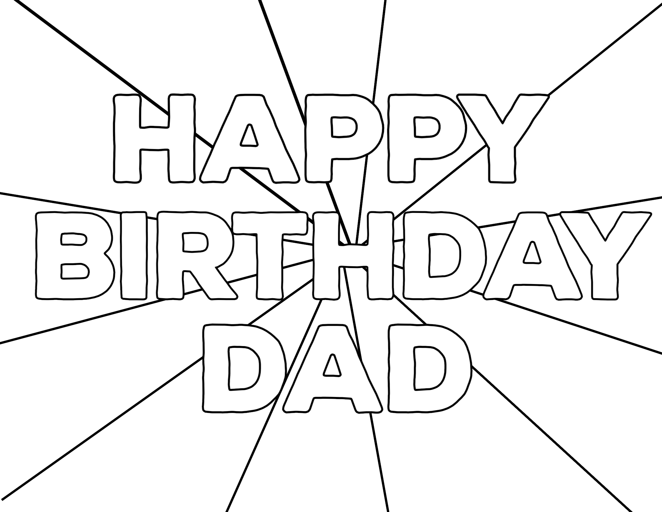 Free Printable Happy Birthday Coloring Pages - Paper Trail Design for Free Printable Coloring Birthday Cards For Dad