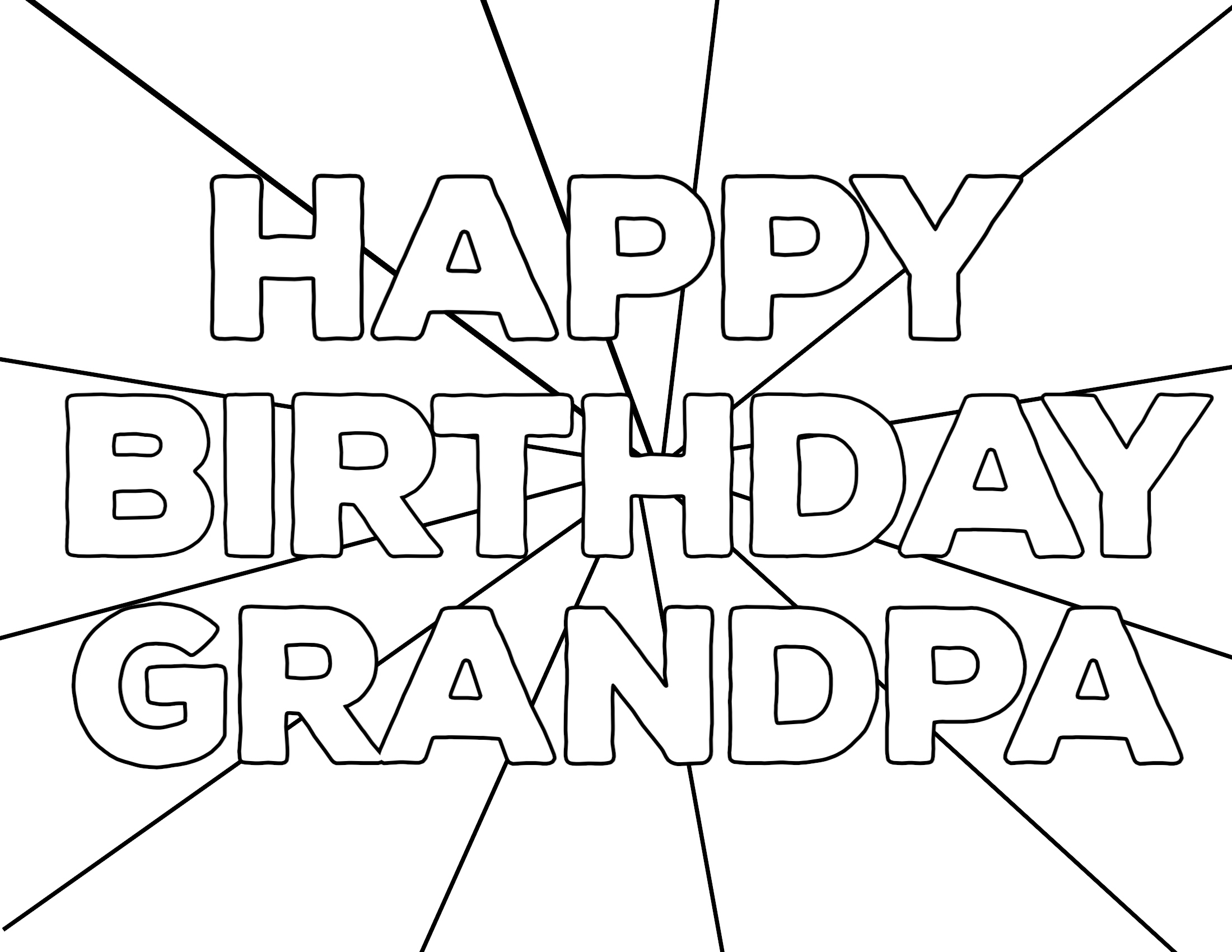 Free Printable Happy Birthday Coloring Pages - Paper Trail Design inside Free Printable Birthday Card For Grandpa