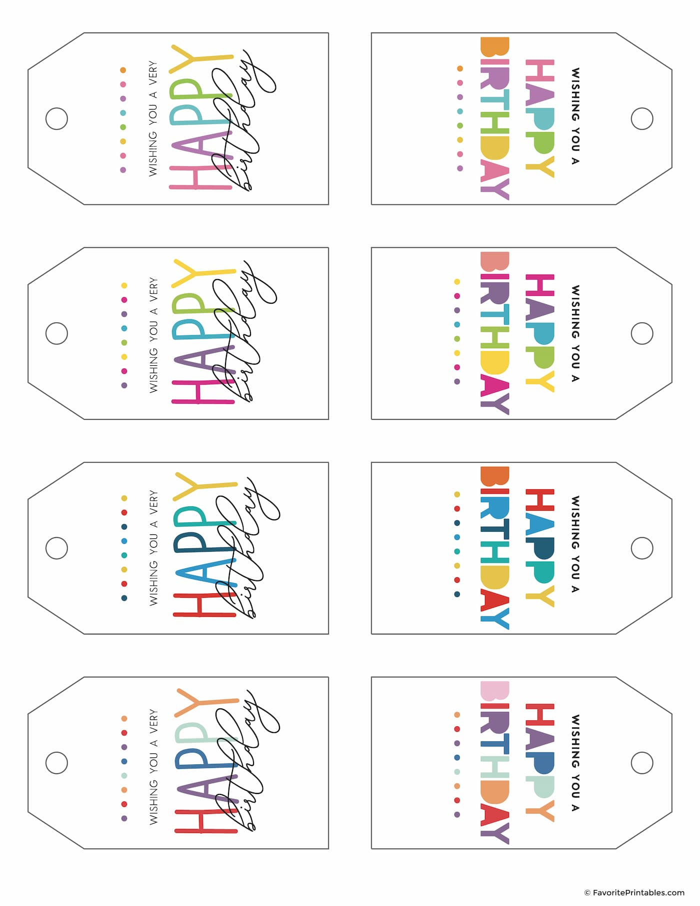 Free Printable Happy Birthday Gift Tags - Favorite Printables for Birthday Card Tag Printable