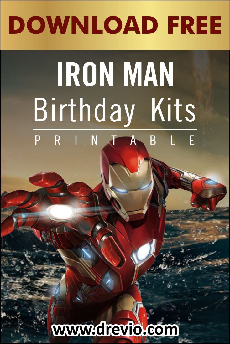 Free Printable) – Iron Man Birthday Party Kits Templates | Iron intended for Iron Man Birthday Card Printable