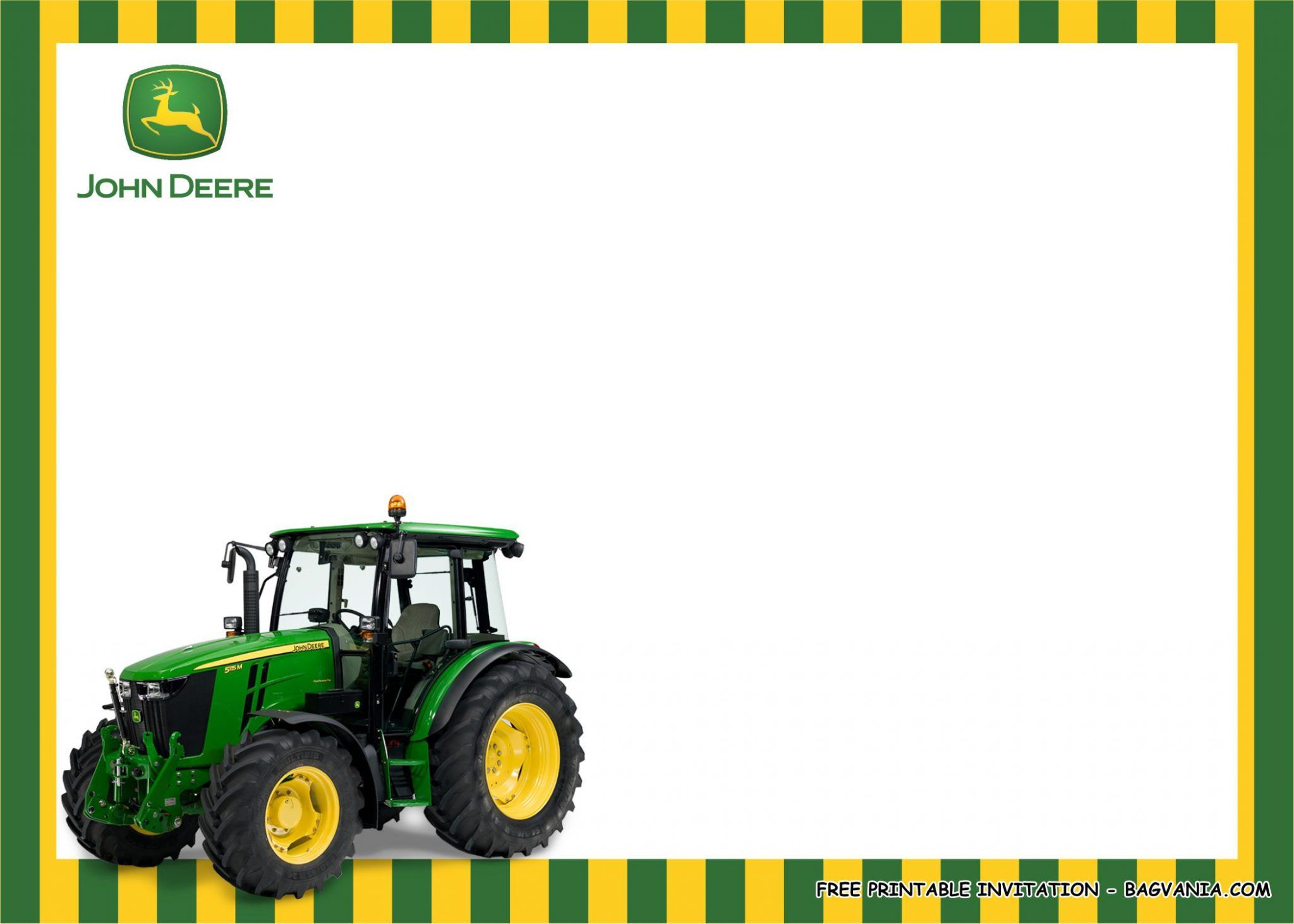 Free Printable) – John Deere Birthday Party Kits Template pertaining to Free Printable Tractor Birthday Cards