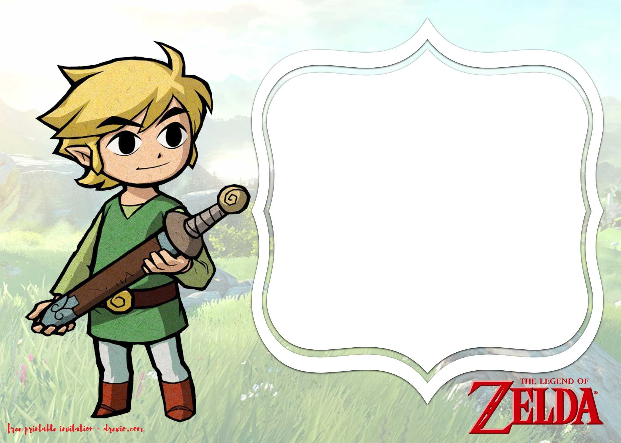 Free Printable Legend Of Zelda Invitations Templates throughout Legend Of Zelda Birthday Card Printable Free