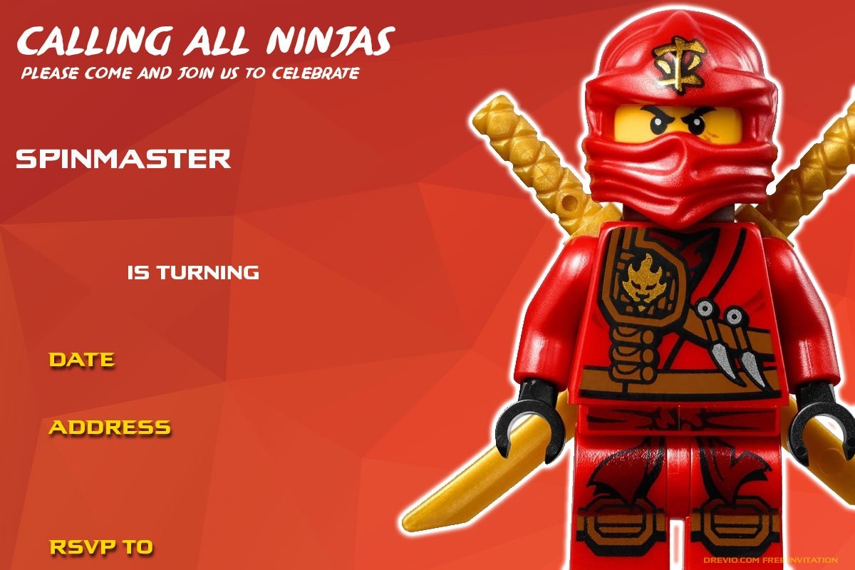 Free Printable Lego Ninjago Birthday Invitation | Download within Free Printable Ninjago Birthday Cards