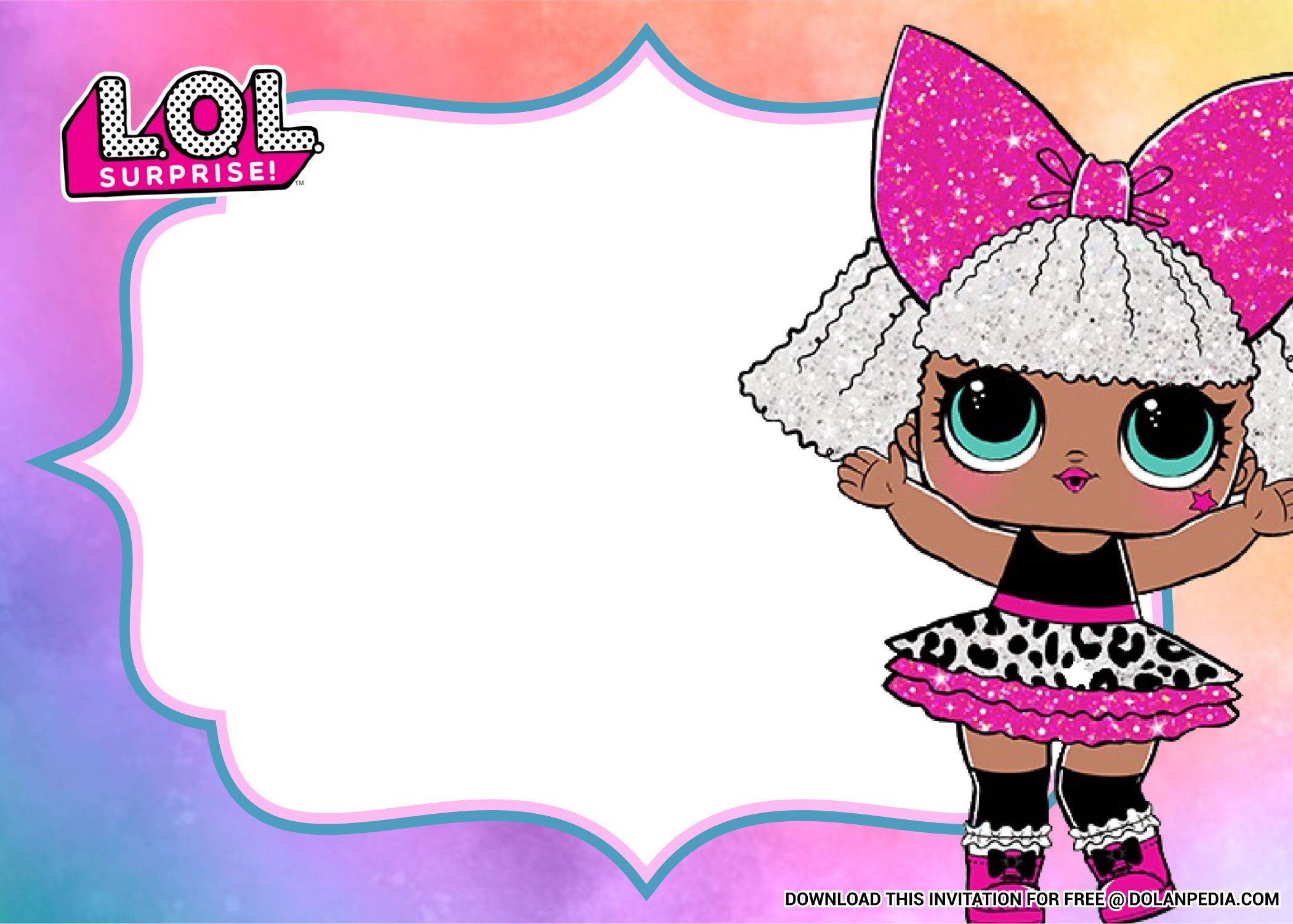 Free Printable) – Lol Surprise Dolls Birthday Party Invitation intended for Lol Birthday Card Printable