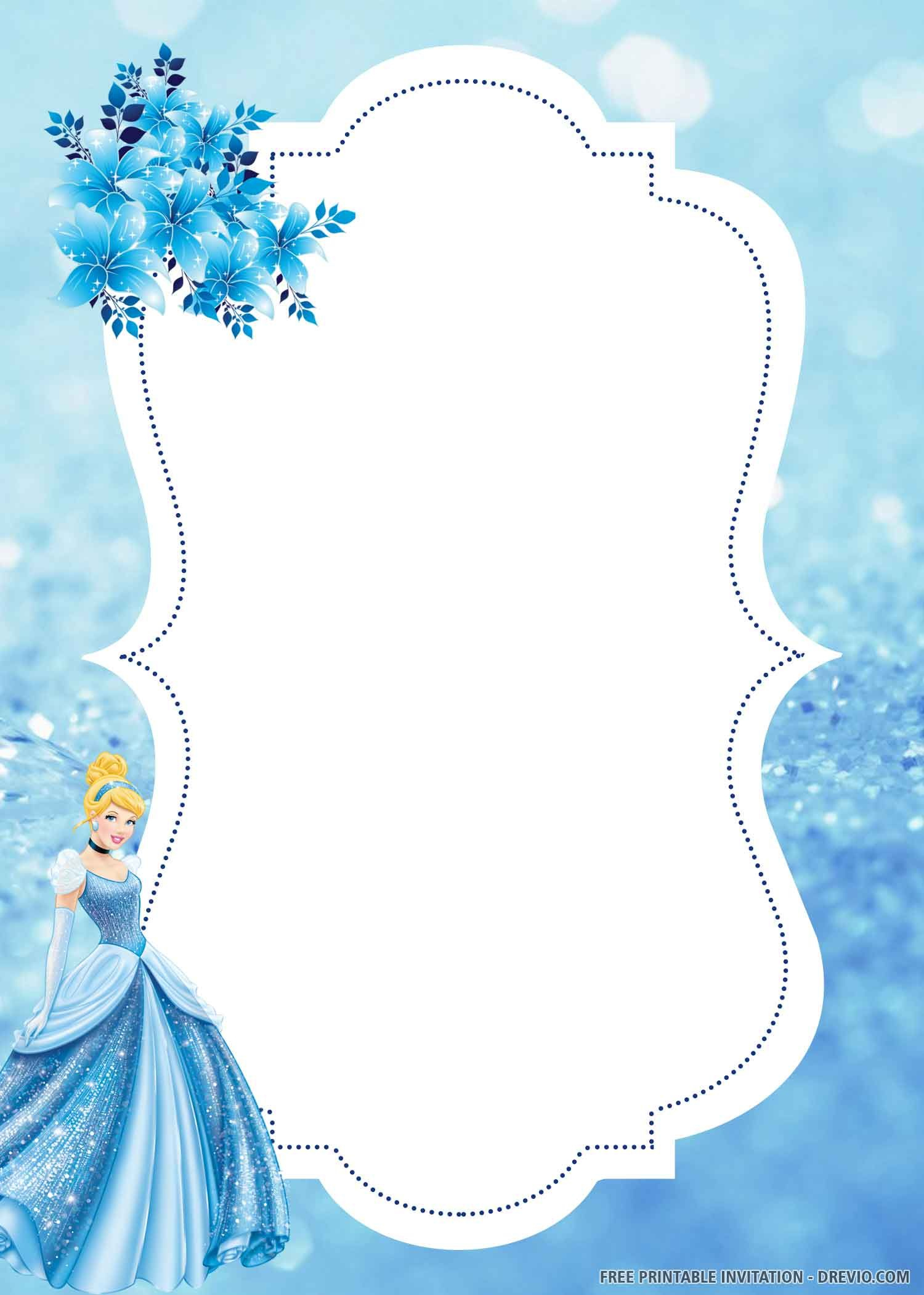 Free Printable) – Lovely Cinderella Birthday Invitation Templates throughout Cinderella Birthday Card Printable