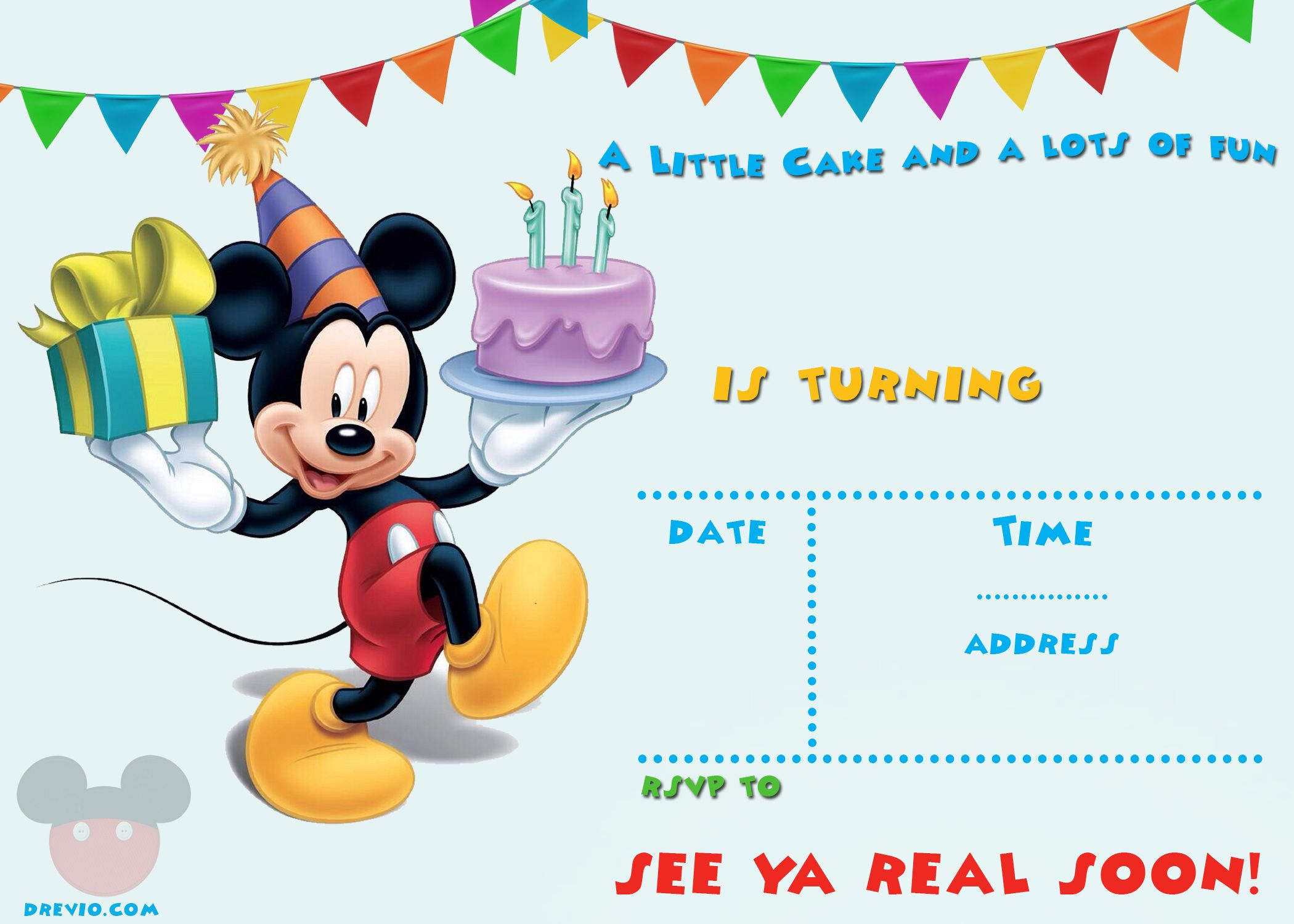 Free-Printable-Mickey-Mouse-Party-Invitation-Template throughout Free Printable Mickey Mouse Birthday Cards