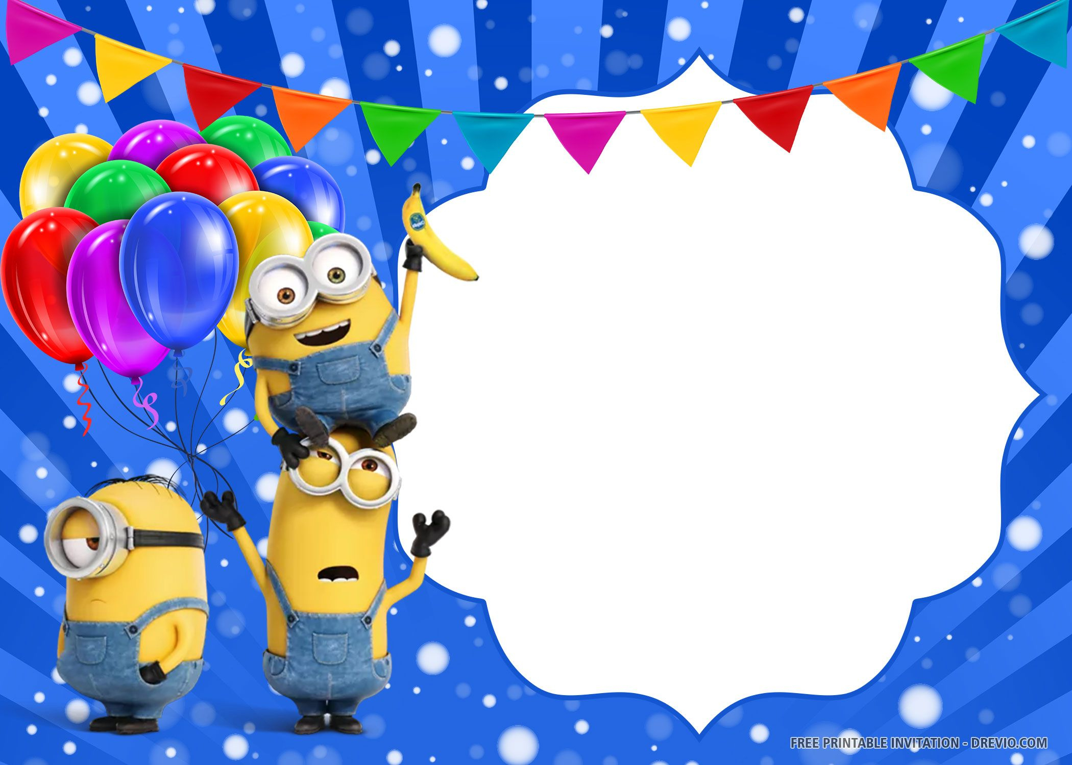 Free Printable Minions Invitation Templates pertaining to Printable Minion Birthday Cards