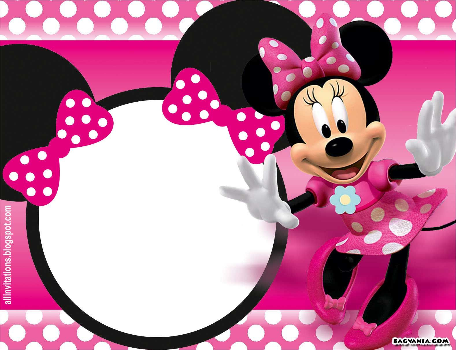 Free Printable Minnie Mouse Birthday Invitations intended for Printable Minnie Mouse Birthday Card