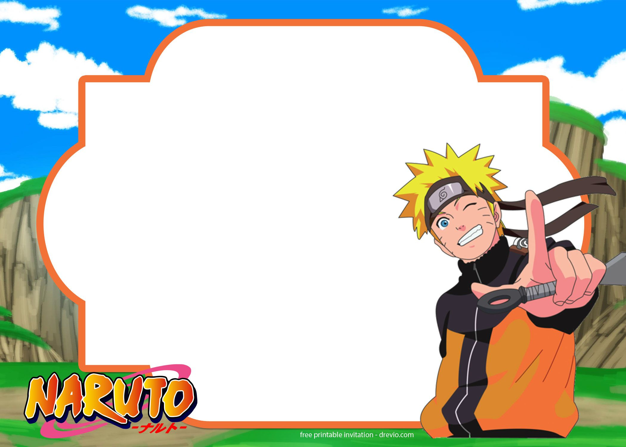 Free Printable Naruto Birthday Invitation Template for Printable Naruto Birthday Card