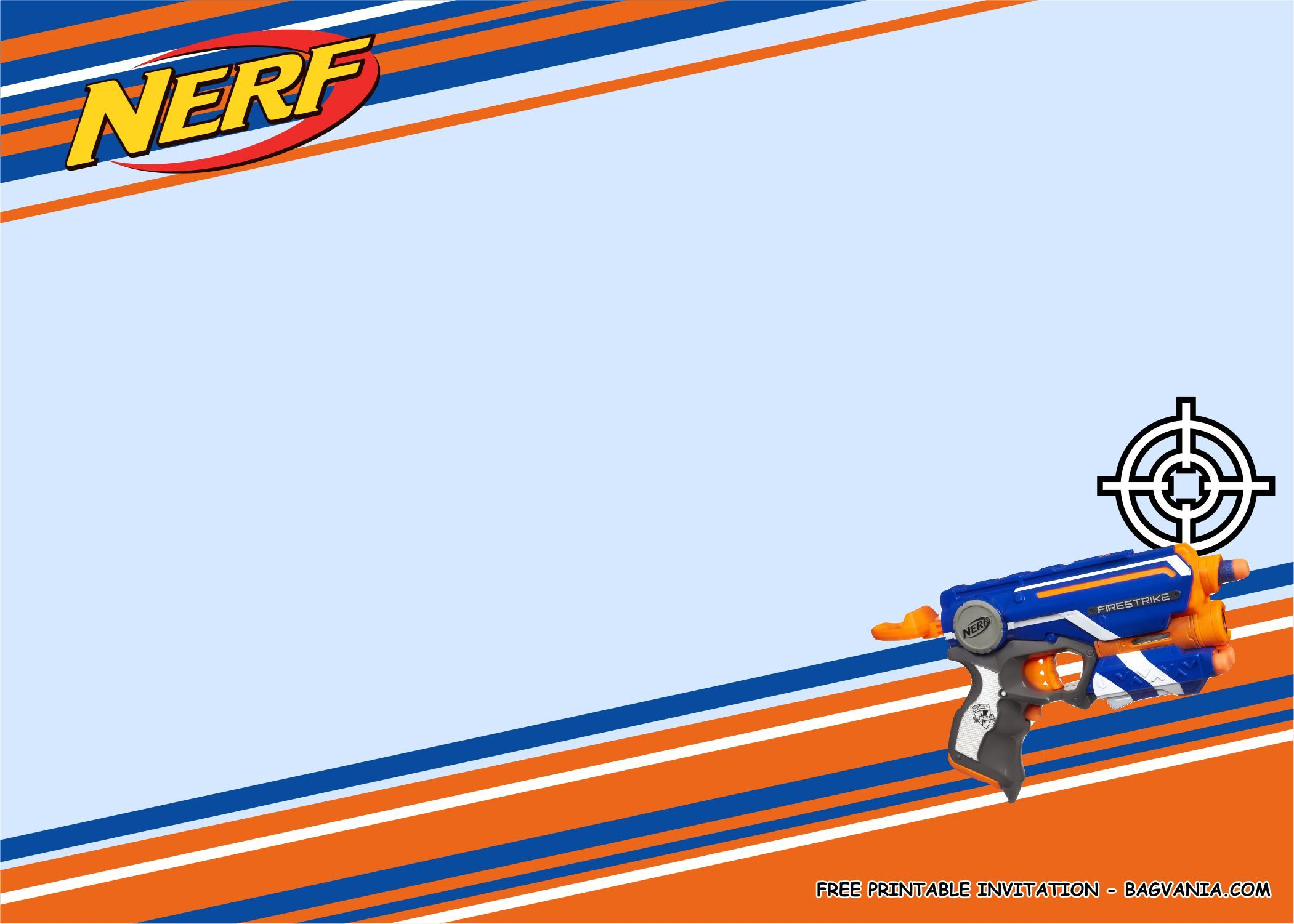 Free Printable) – Nerf Birthday Party Kits Template for Nerf Birthday Card Printable