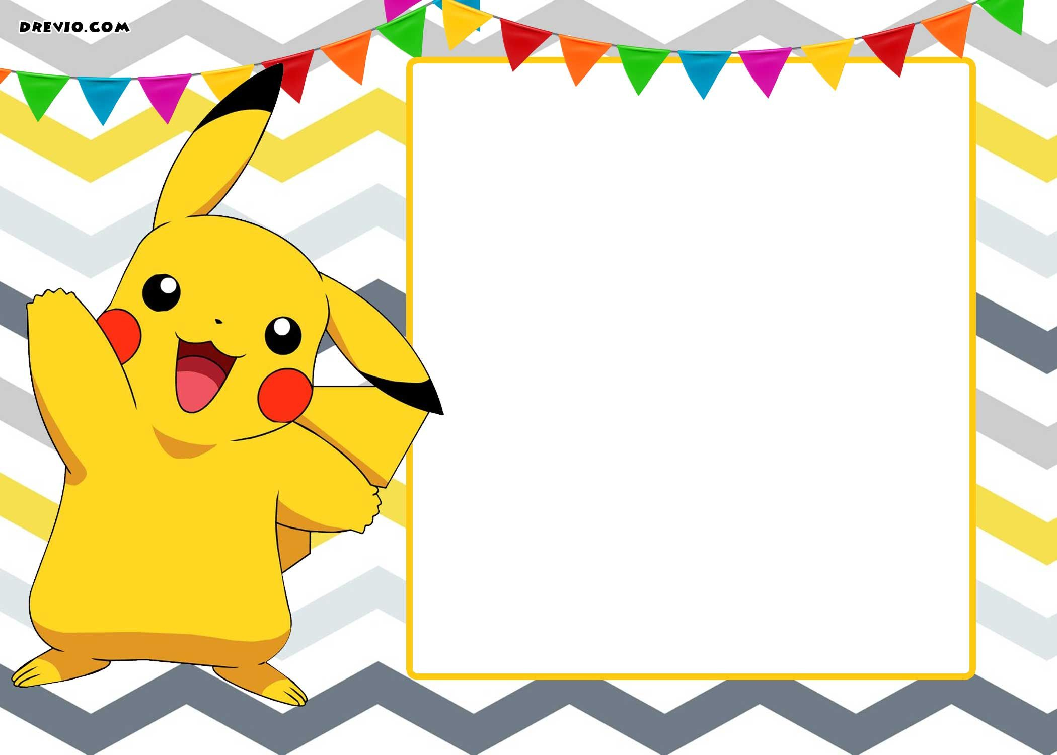 Free Printable Pokemon Invitation Templates throughout Pokemon Birthday Cards Free Printable