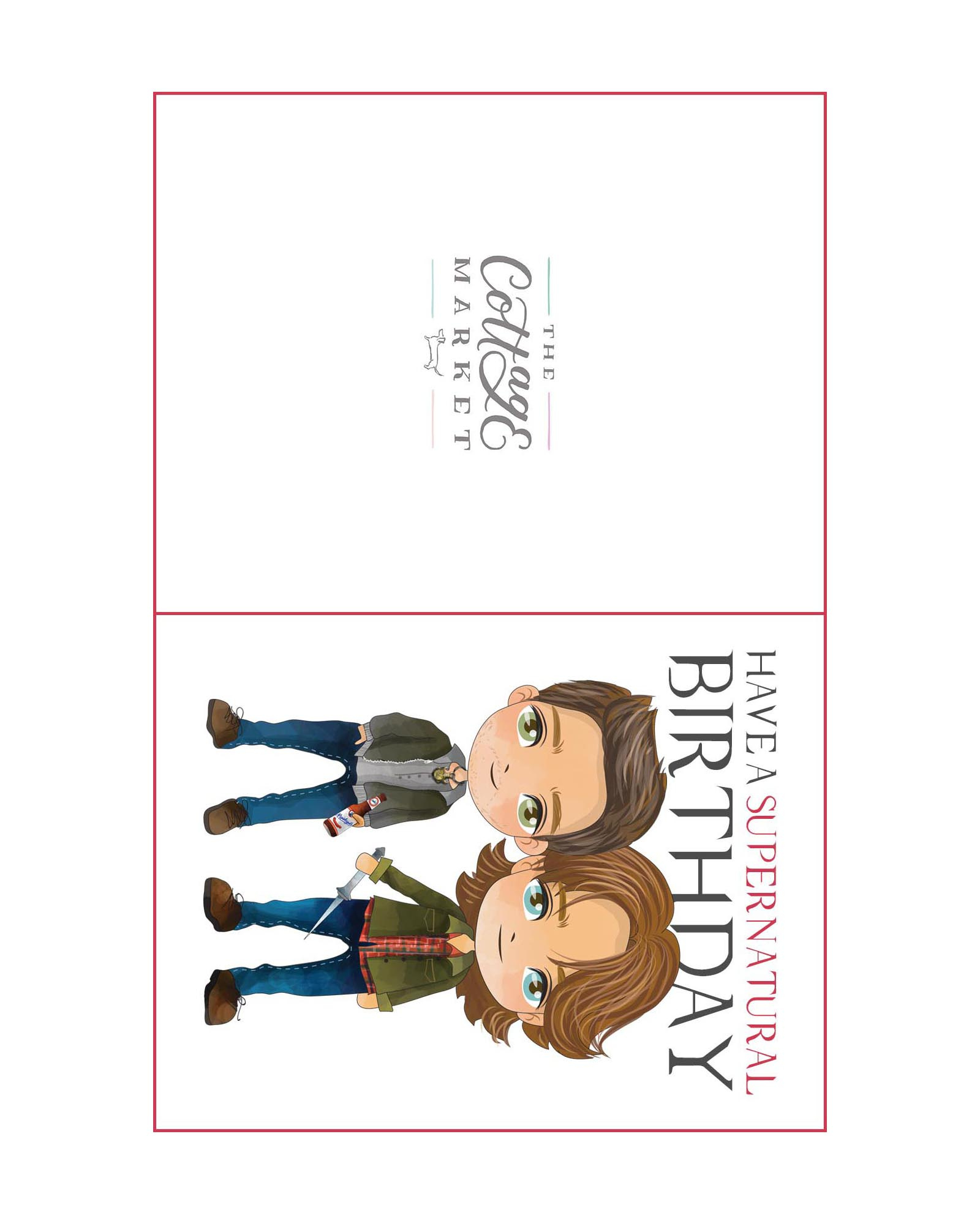 Free Printable Pop Culture Birthday Cards - The Cottage Market within Supernatural Birthday Card Printable