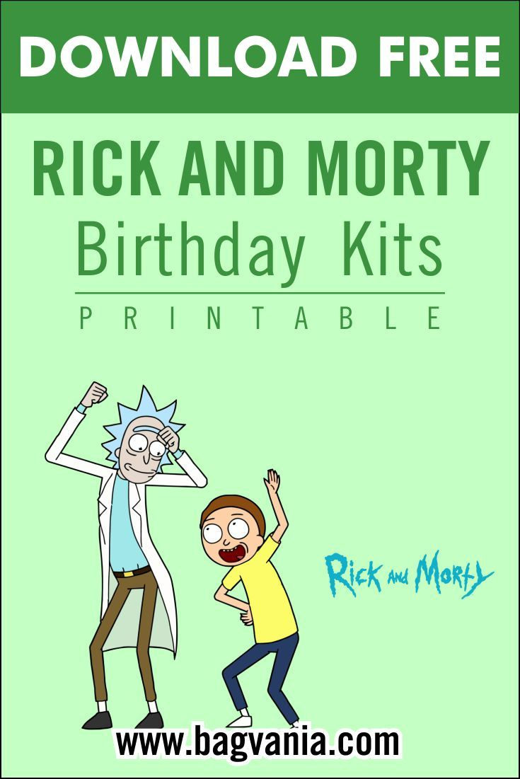 Free Printable) – Rick And Morty Birthday Party Kits Template inside Rick And Morty Birthday Card Printable