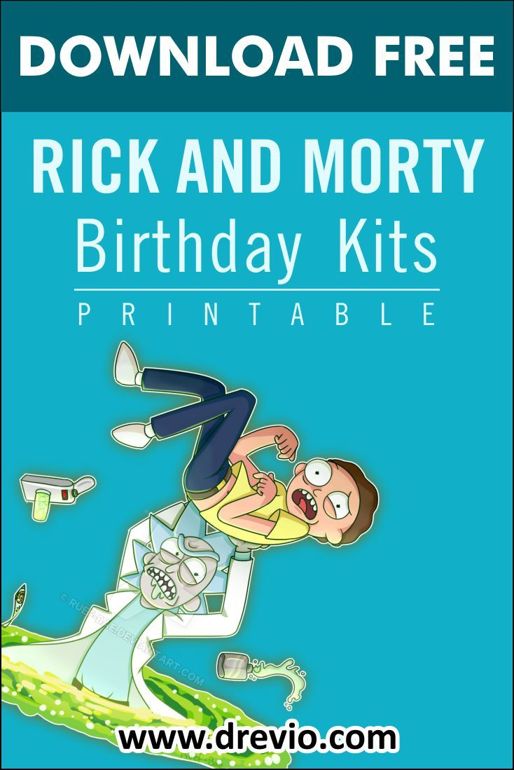 Free Printable) – Rick And Morty Birthday Party Kits Templates pertaining to Printable Rick And Morty Birthday Card