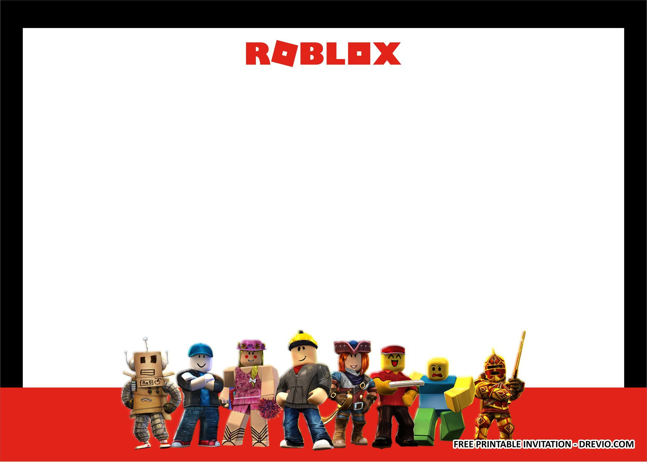 Free Printable) – Roblox Birthday Party Kits Templates for Free Printable Roblox Happy Birthday Card