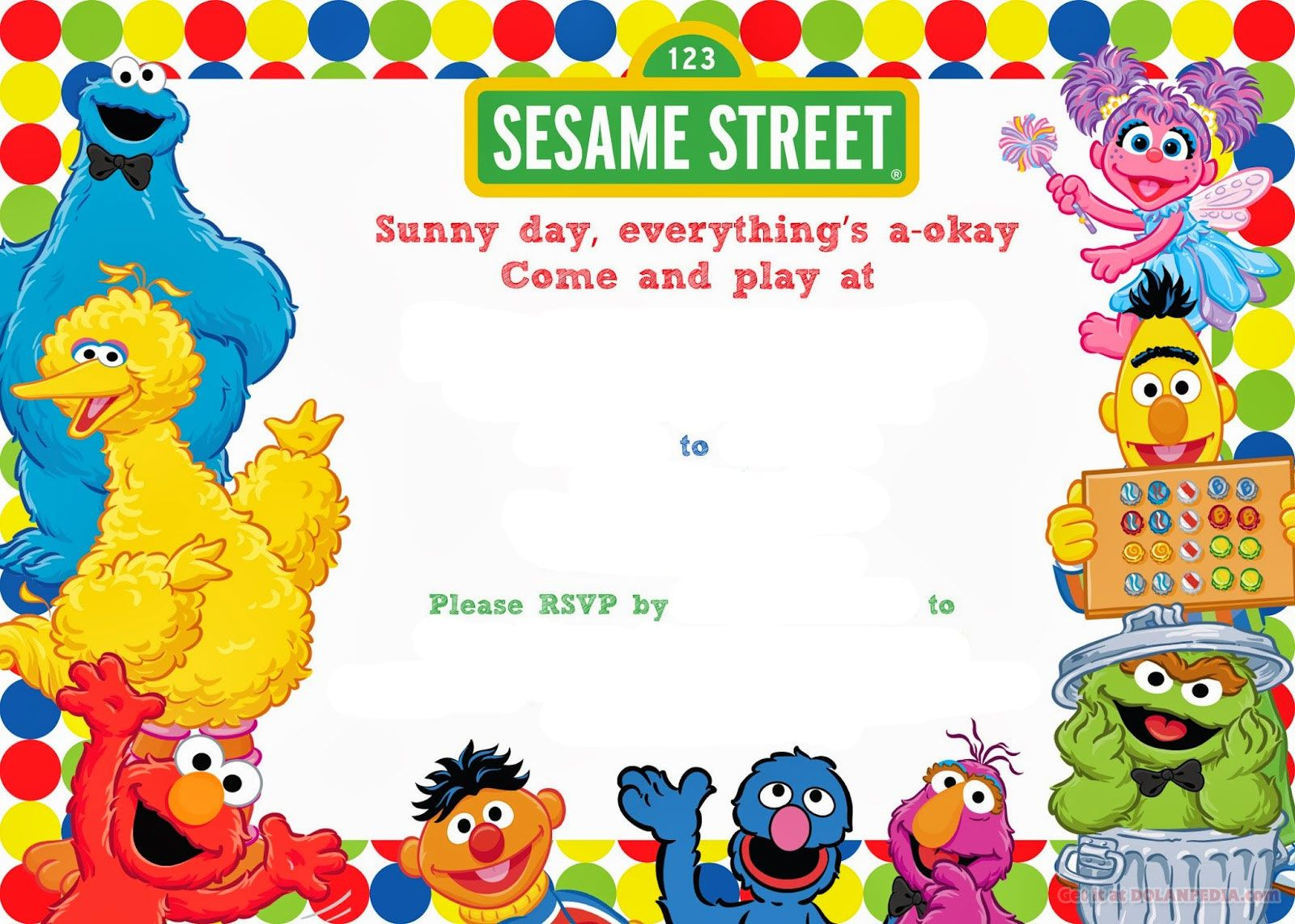 Free Printable Sesame Street Birthday Invitation with Sesame Street Birthday Cards Printable