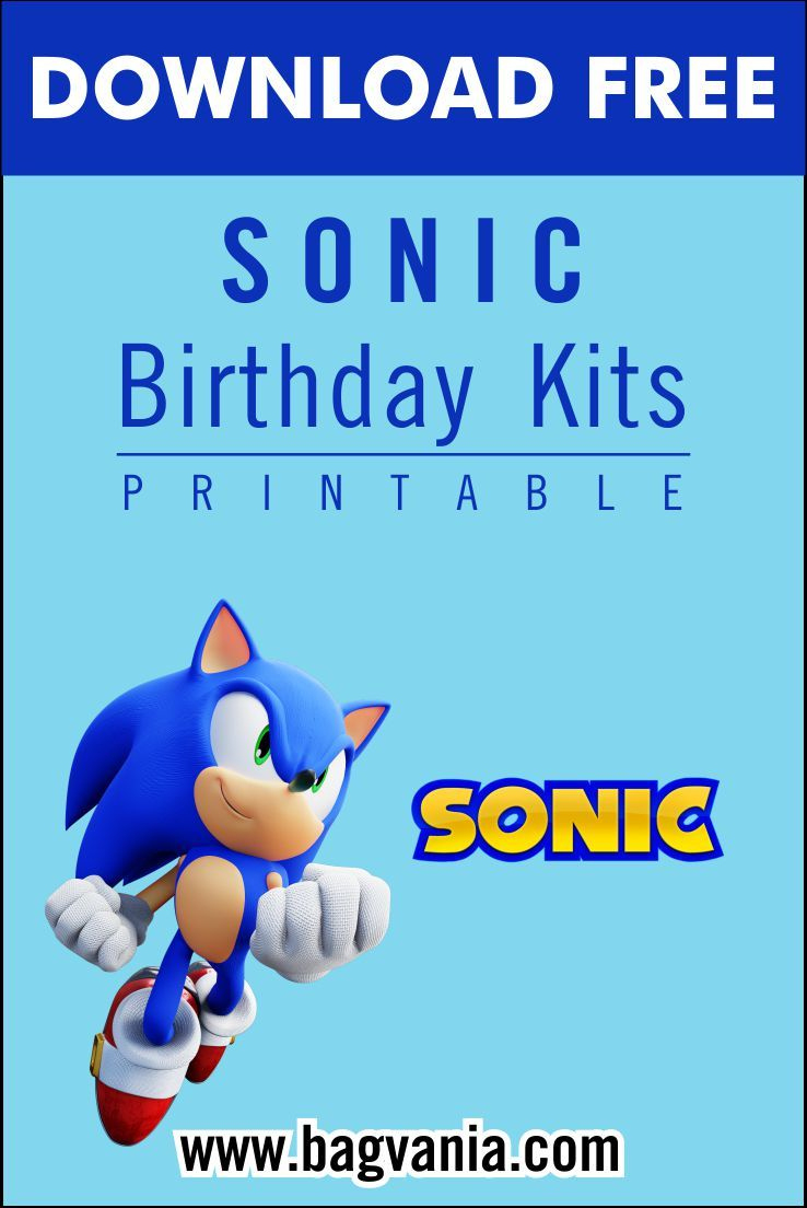 Free Printable) – Sonic The Hedgehog Birthday Party Kits Template in Free Printable Sonic The Hedgehog Birthday Card