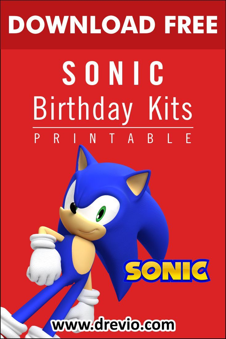 Free Printable) – Sonic The Hedgehog Birthday Party Kits Templates for Sonic Birthday Card Printable