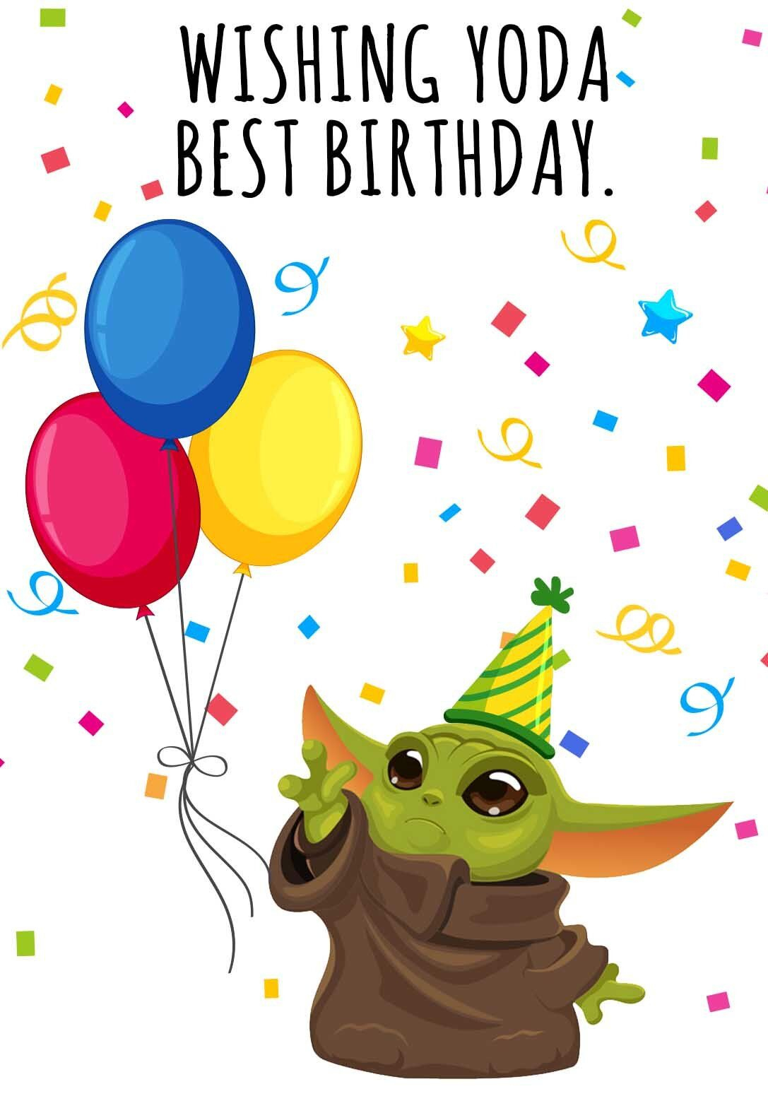 Free Printable Star Wars Birthday Cards inside Free Printable Yoda Birthday Card