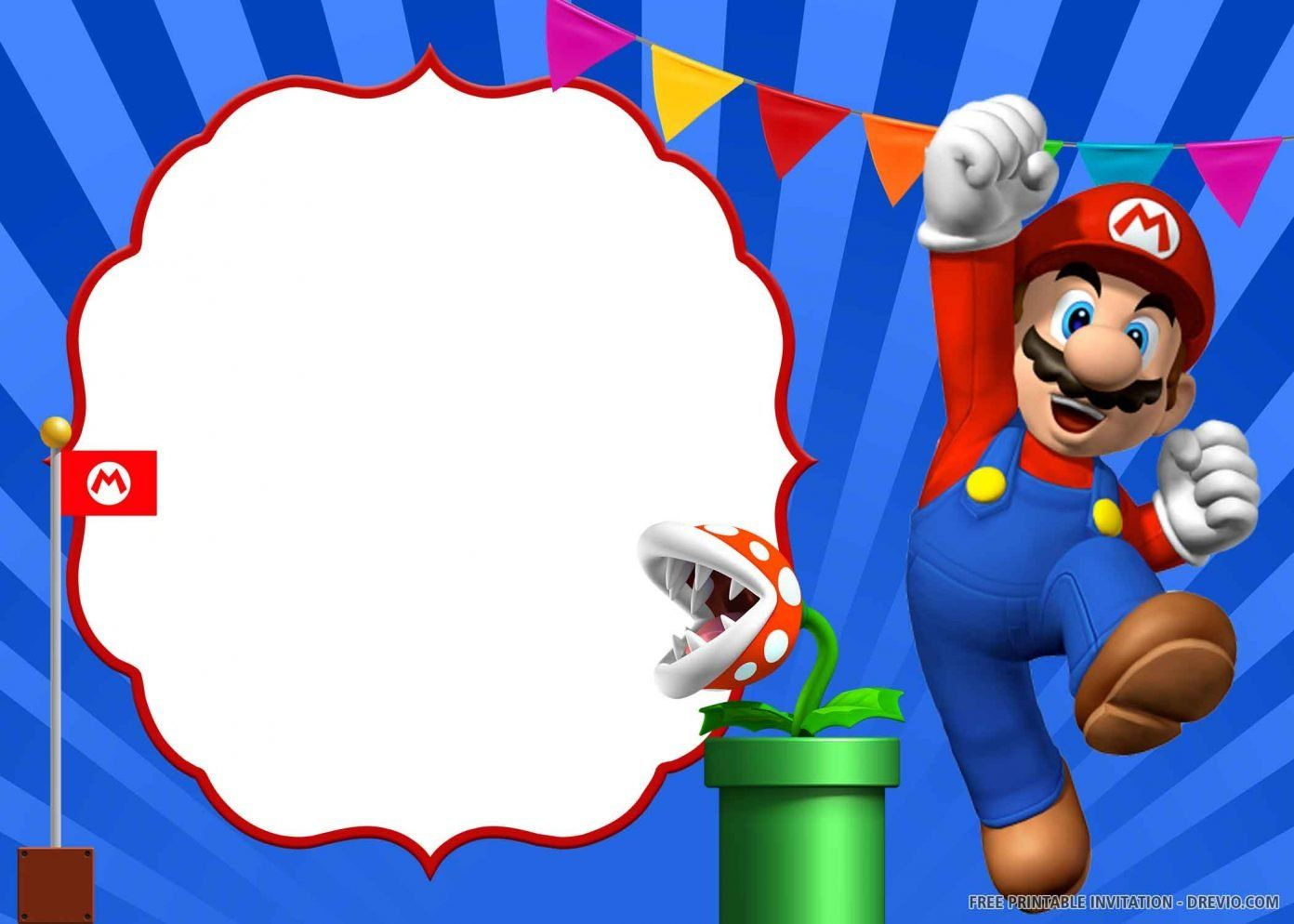 Free Printable) – Super Mario Birthday Invitation Templates inside Super Mario Birthday Cards Free Printable