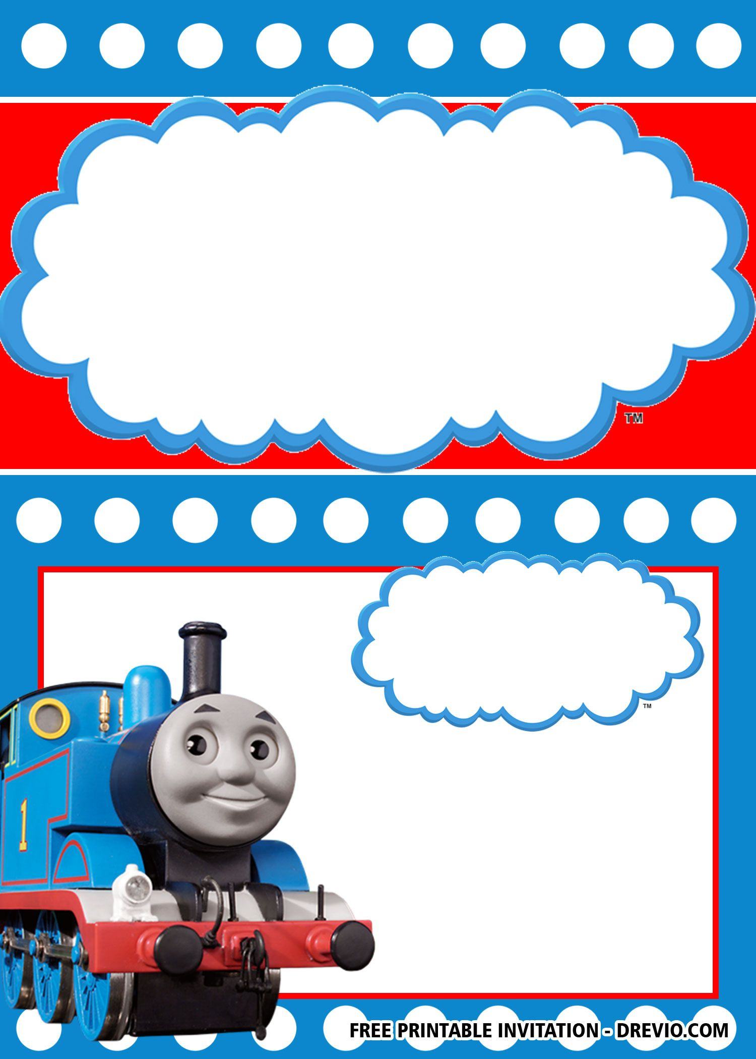 Free Printable Thomas The Train Invitation Templates intended for Thomas The Train Birthday Card Printable