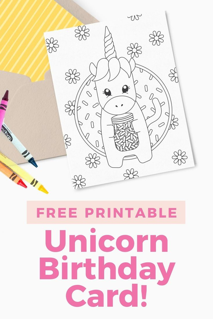 Free Printable Unicorn Birthday Card! in Free Printable Unicorn Birthday Card Printable