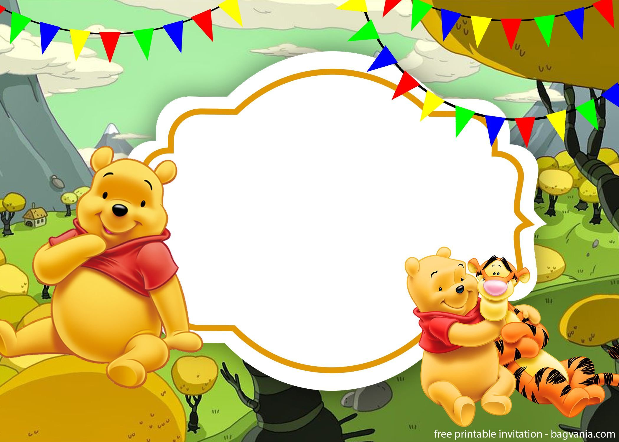 Free Printable Winnie The Pooh Invitation Template in Printable Winnie The Pooh Birthday Card