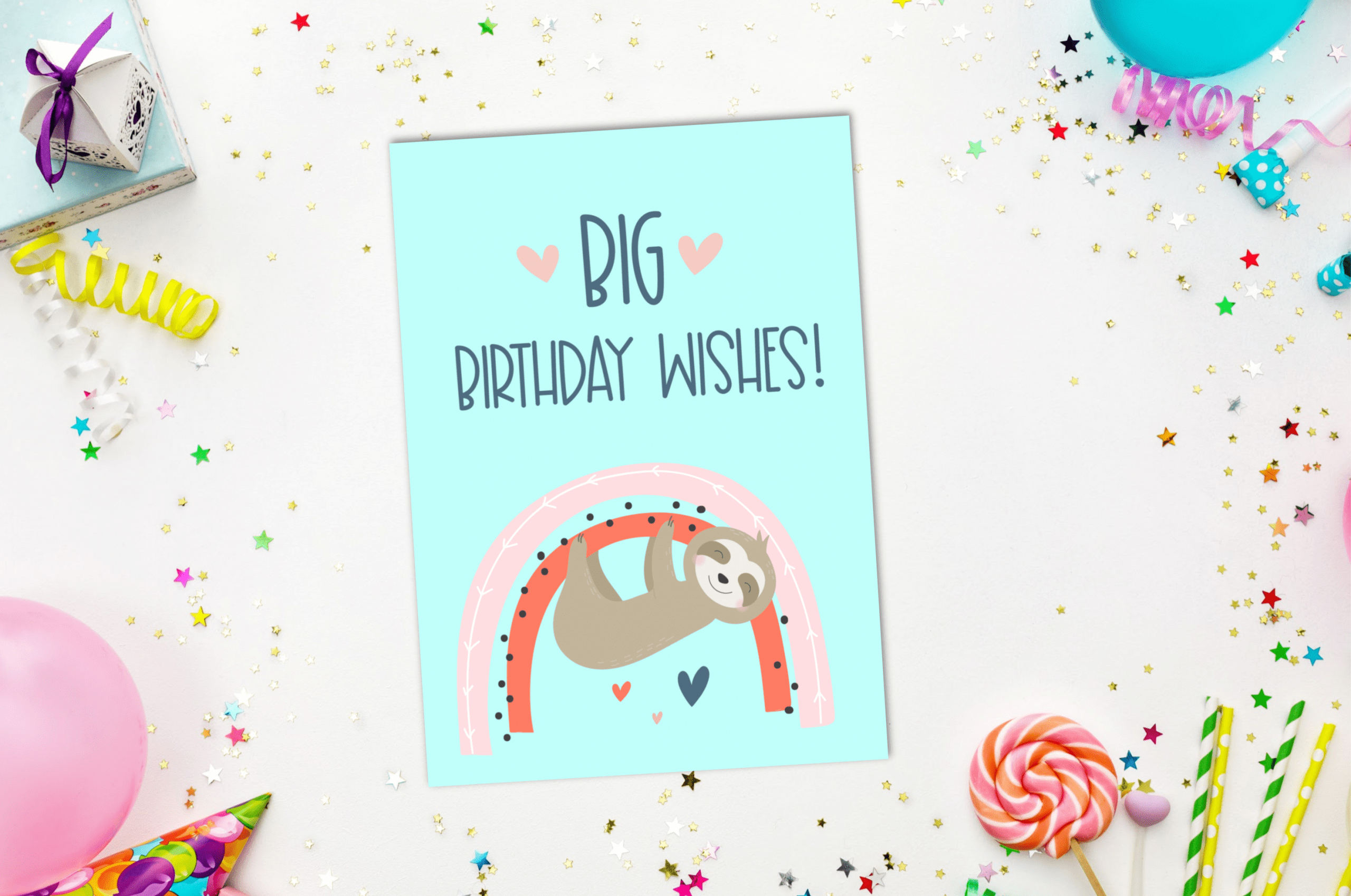 Free Sloth Birthday Card + Sloth Greeting Card Printables regarding Free Printable Sloth Birthday Card