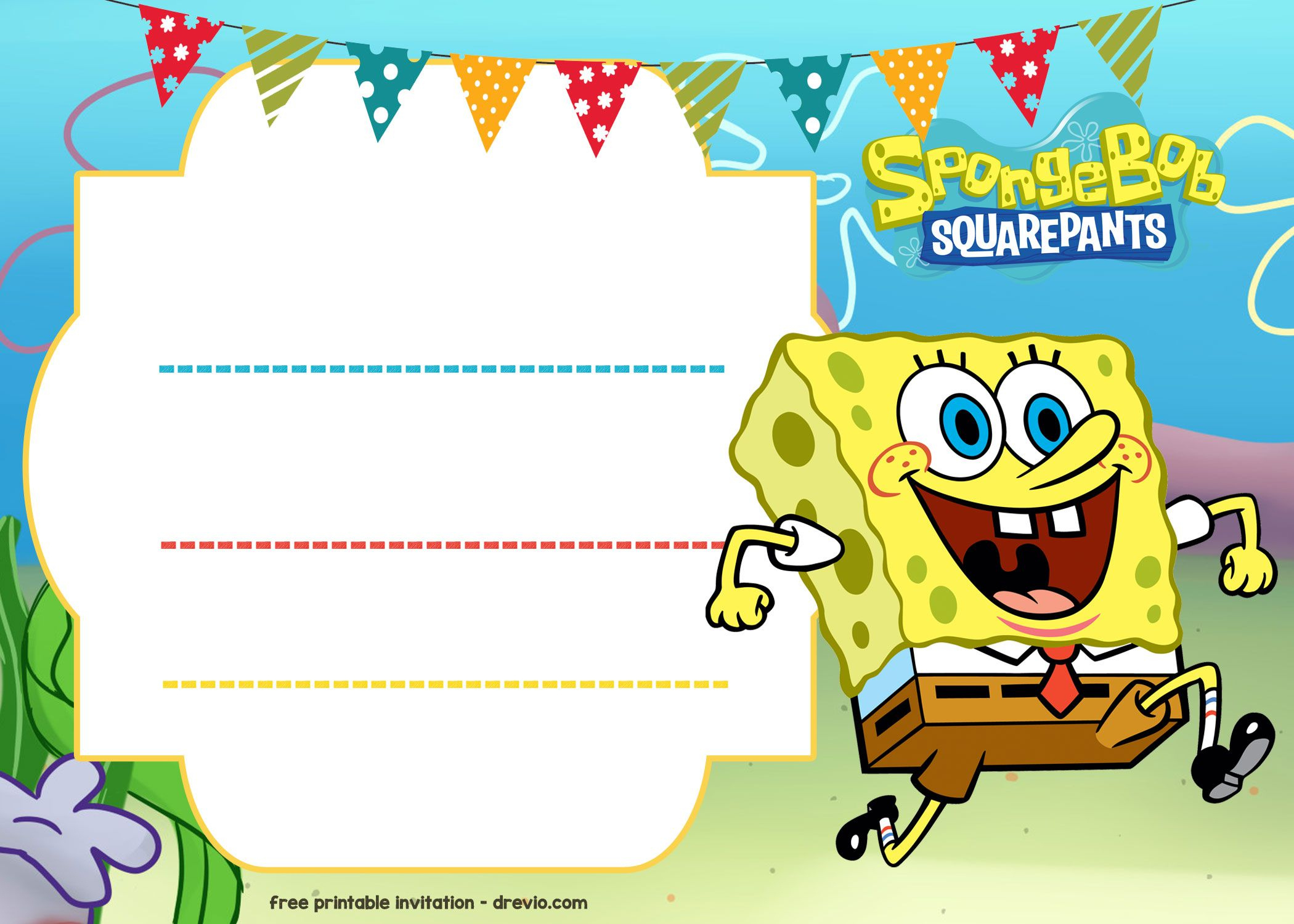 Free Spongebob Birthday Invitation Template | Spongebob Birthday within Spongebob Birthday Cards Free Printable