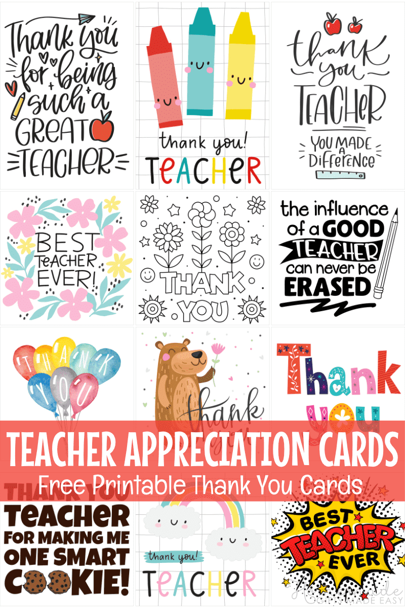 Free Teacher Appreciation Cards &amp;amp; Thank You Cards For Teachers 2024 within Birthday Cards For Teachers From Students Free Printable