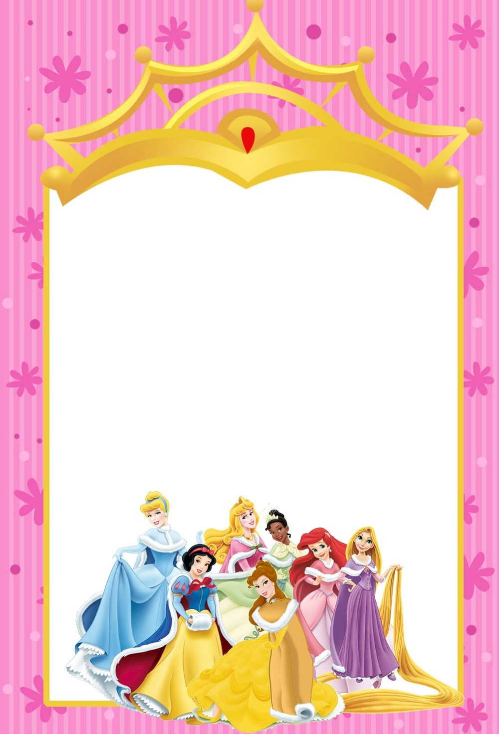 Free Templates For Princess Party Invitation Cards intended for Disney Princess Printable Birthday Cards