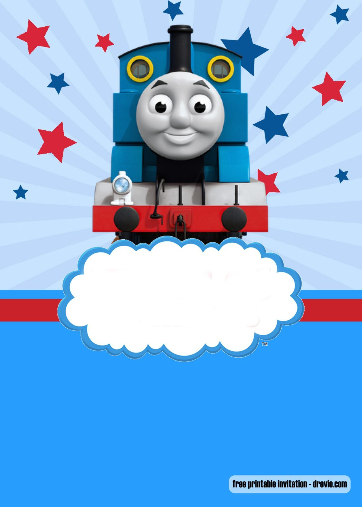 Free Thomas The Train Invitation Templates throughout Thomas The Train Birthday Card Printable