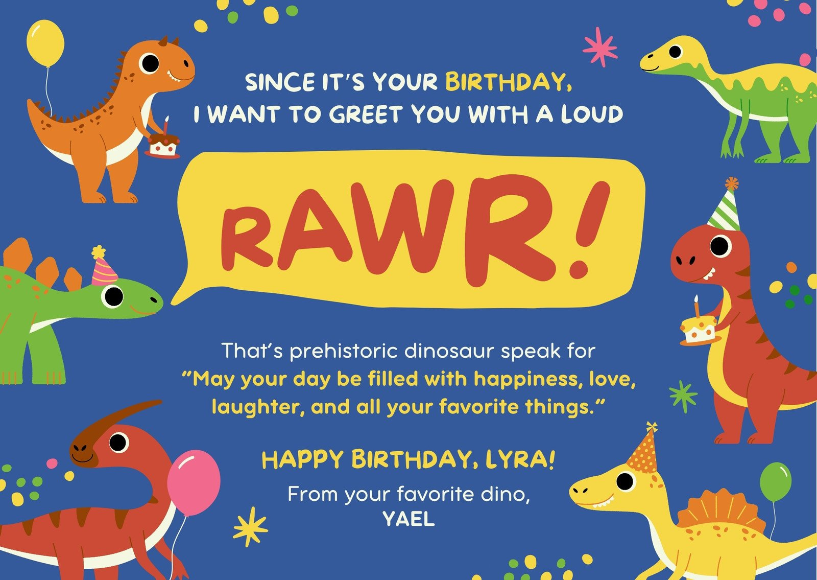 Free To Edit Dinosaur Birthday Card Templates | Canva intended for Free Printable Dinosaur Birthday Cards