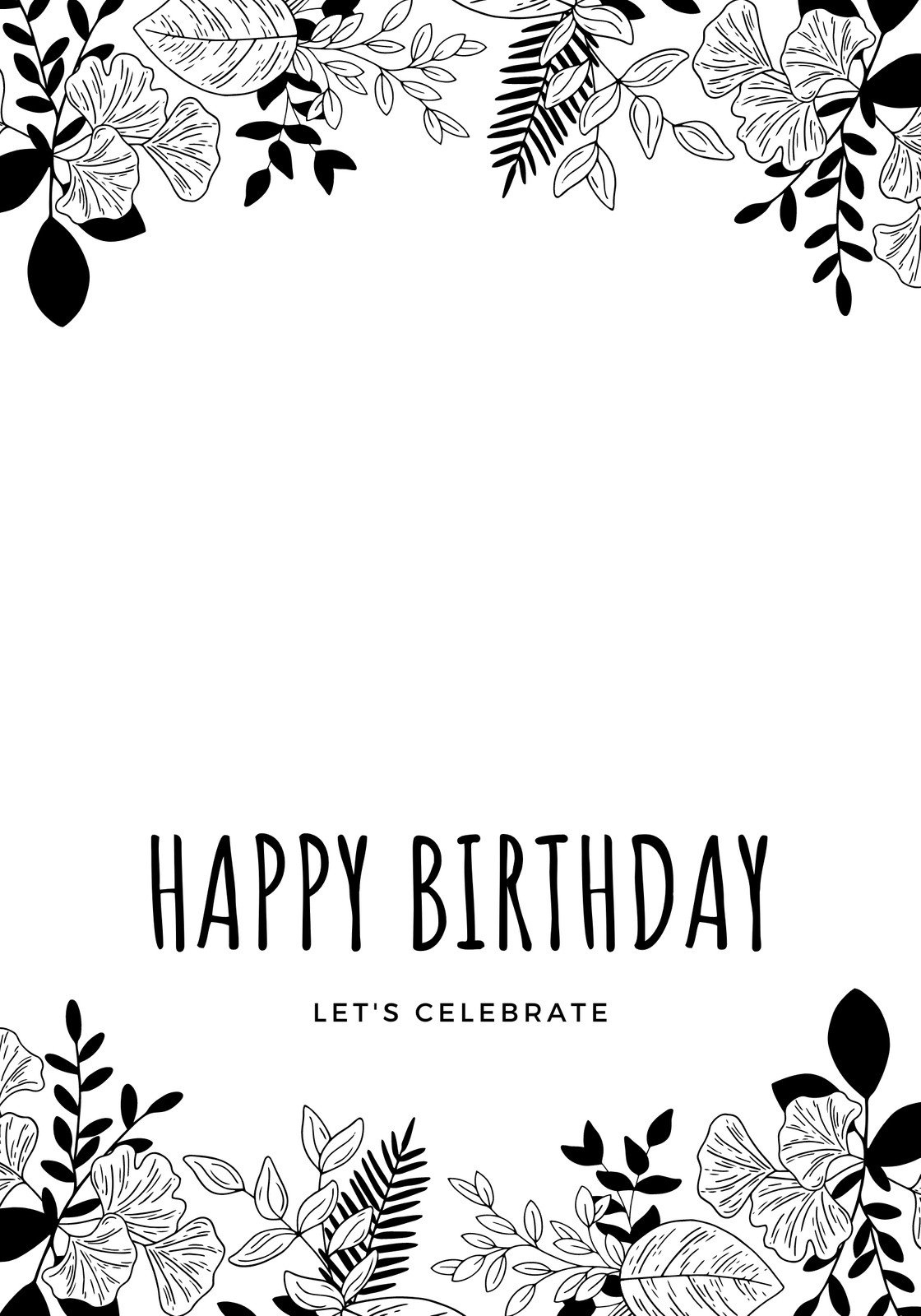 Free To Personalize Folded Birthday Card Templates | Canva inside Foldable Printable Birthday Cards Black and White